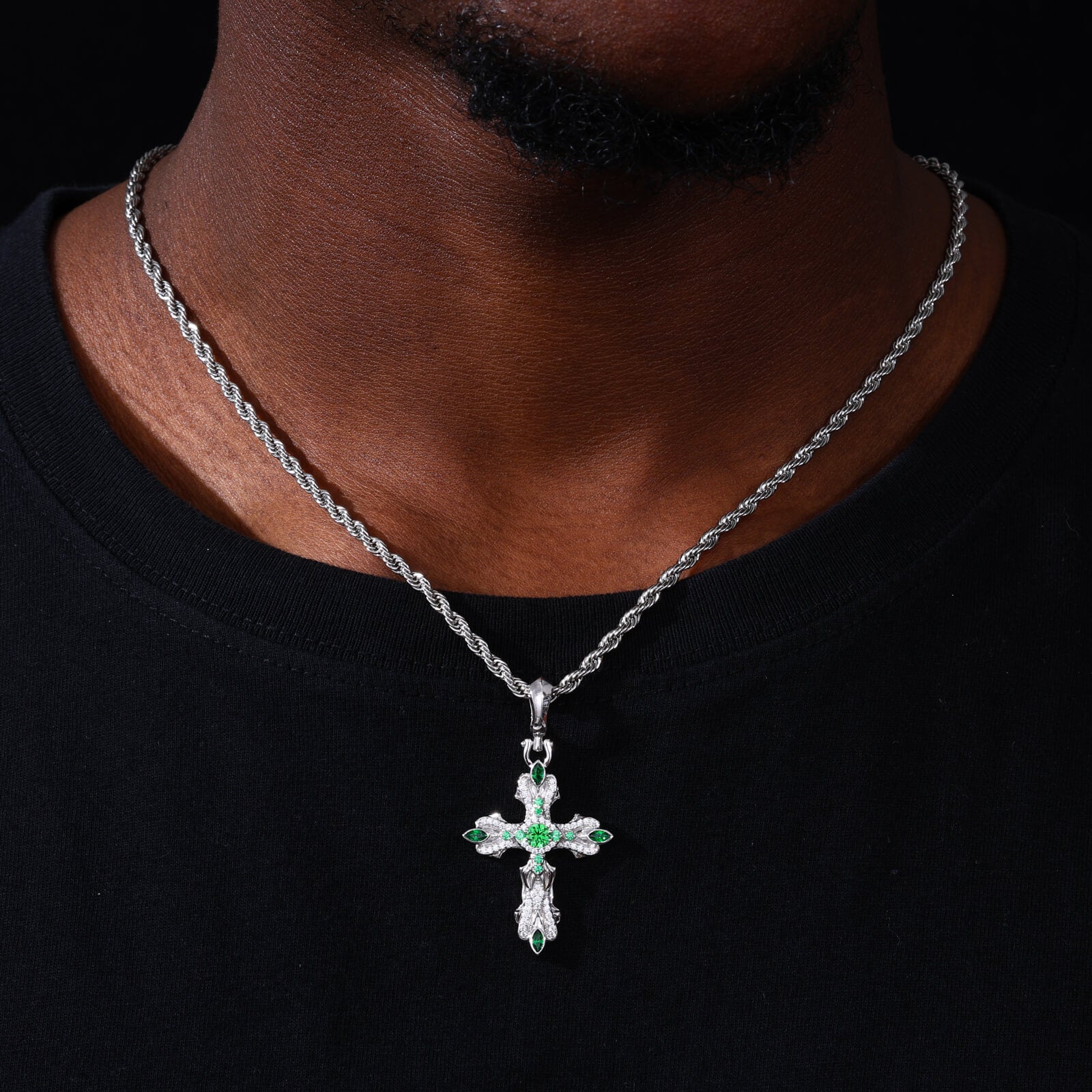 S925 Moissanite Cross Pendant