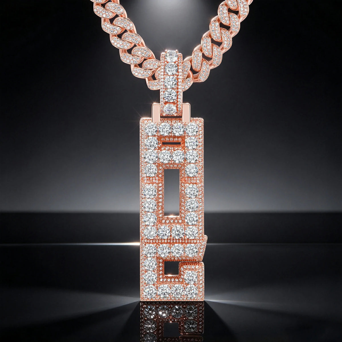 Custom Radiant Layers Vertical Letter Pendant