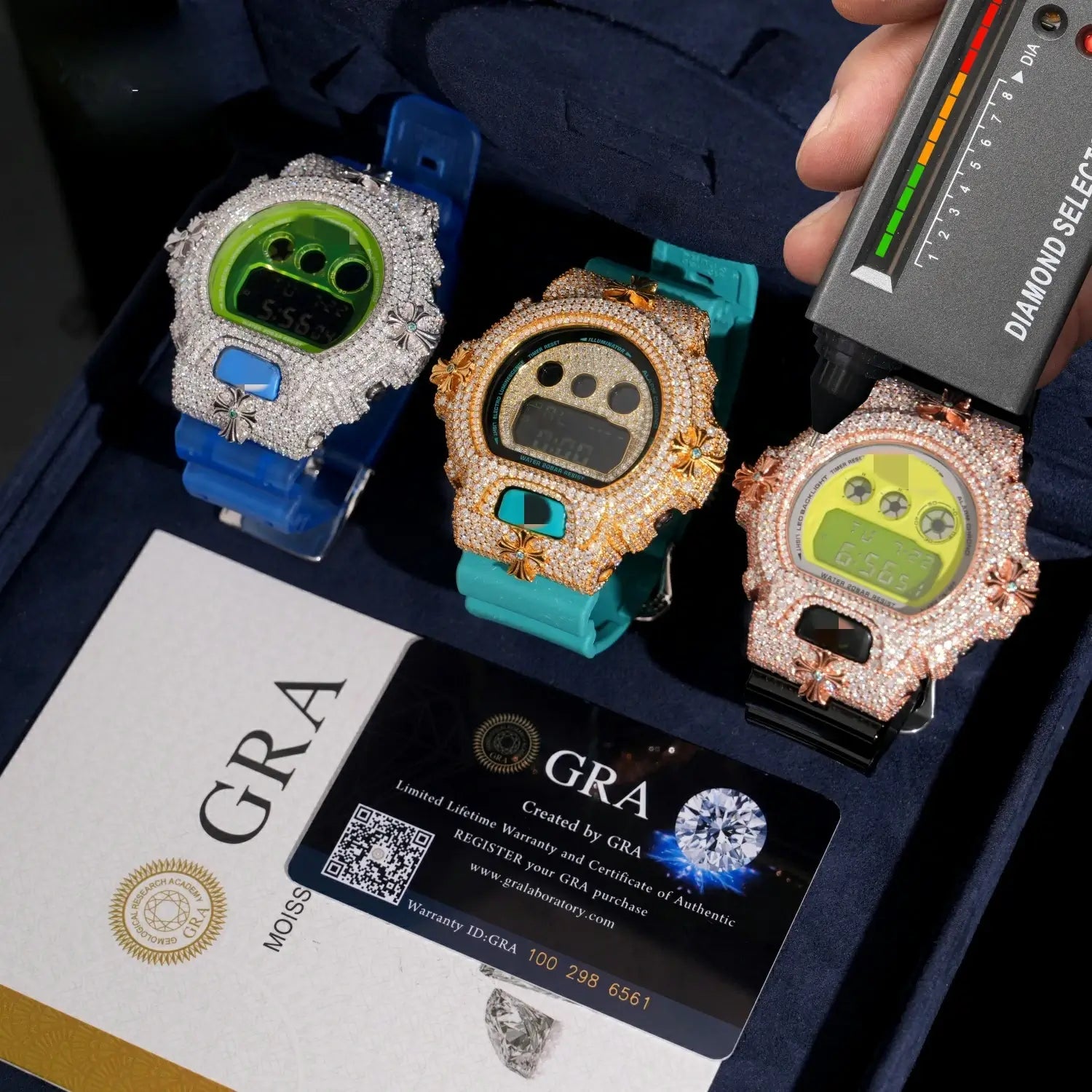 S925 Moissanite Chrome Cross Watch Case - DW6900