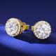 S925 Moissanite Halo Stud Earrings