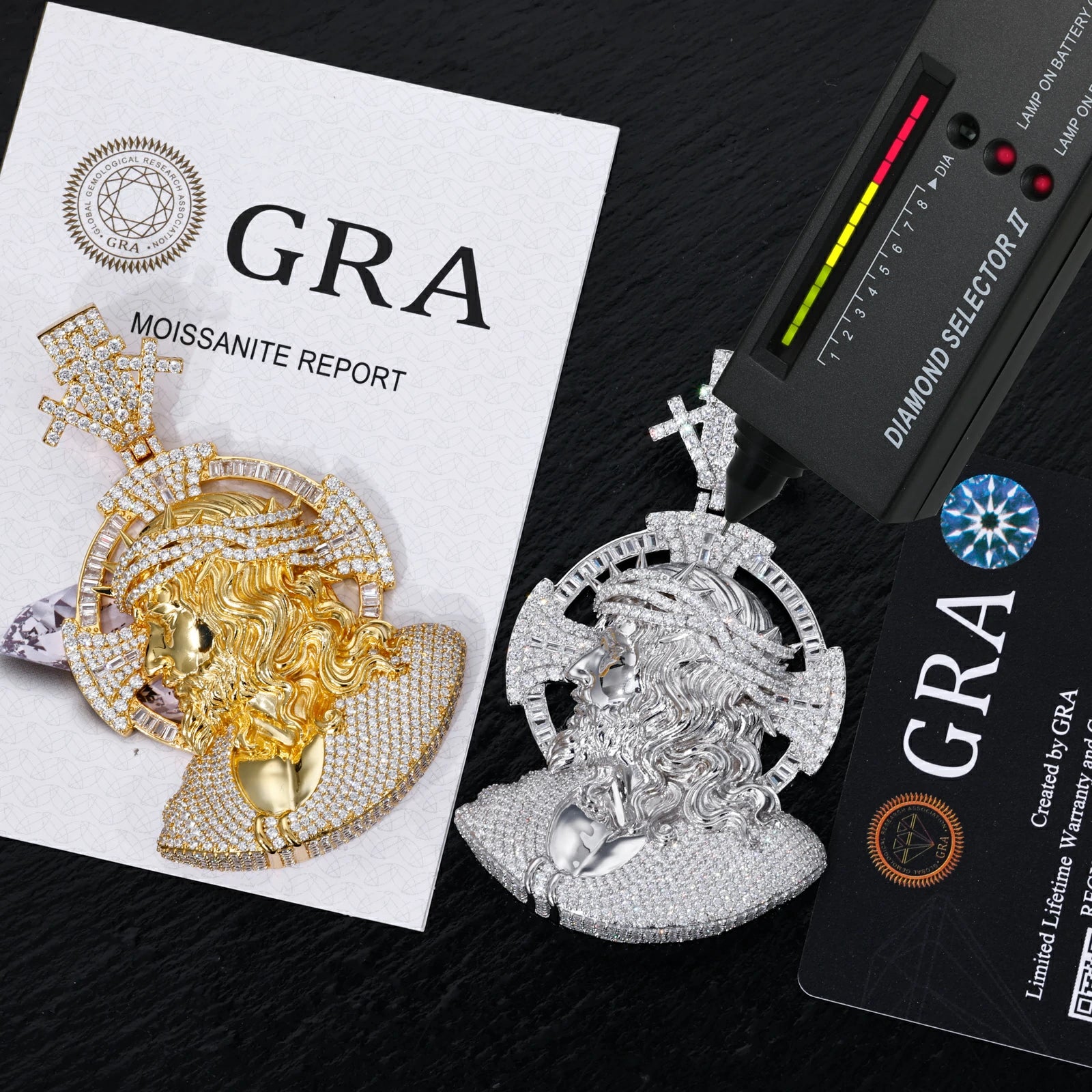 S925 Moissanite Side-profile Jesus Pendant