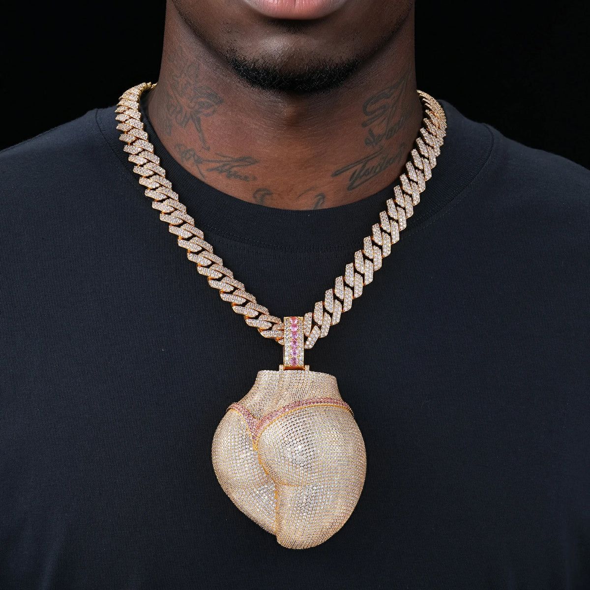 Micro Paved Moissanite Sexy Big ASS Pendant