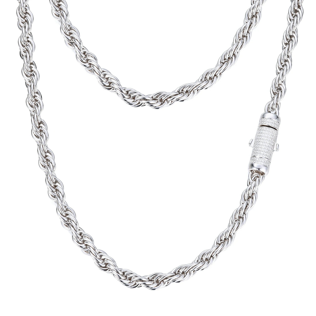 6mm 8mm 316L Moissanite Rope Chain