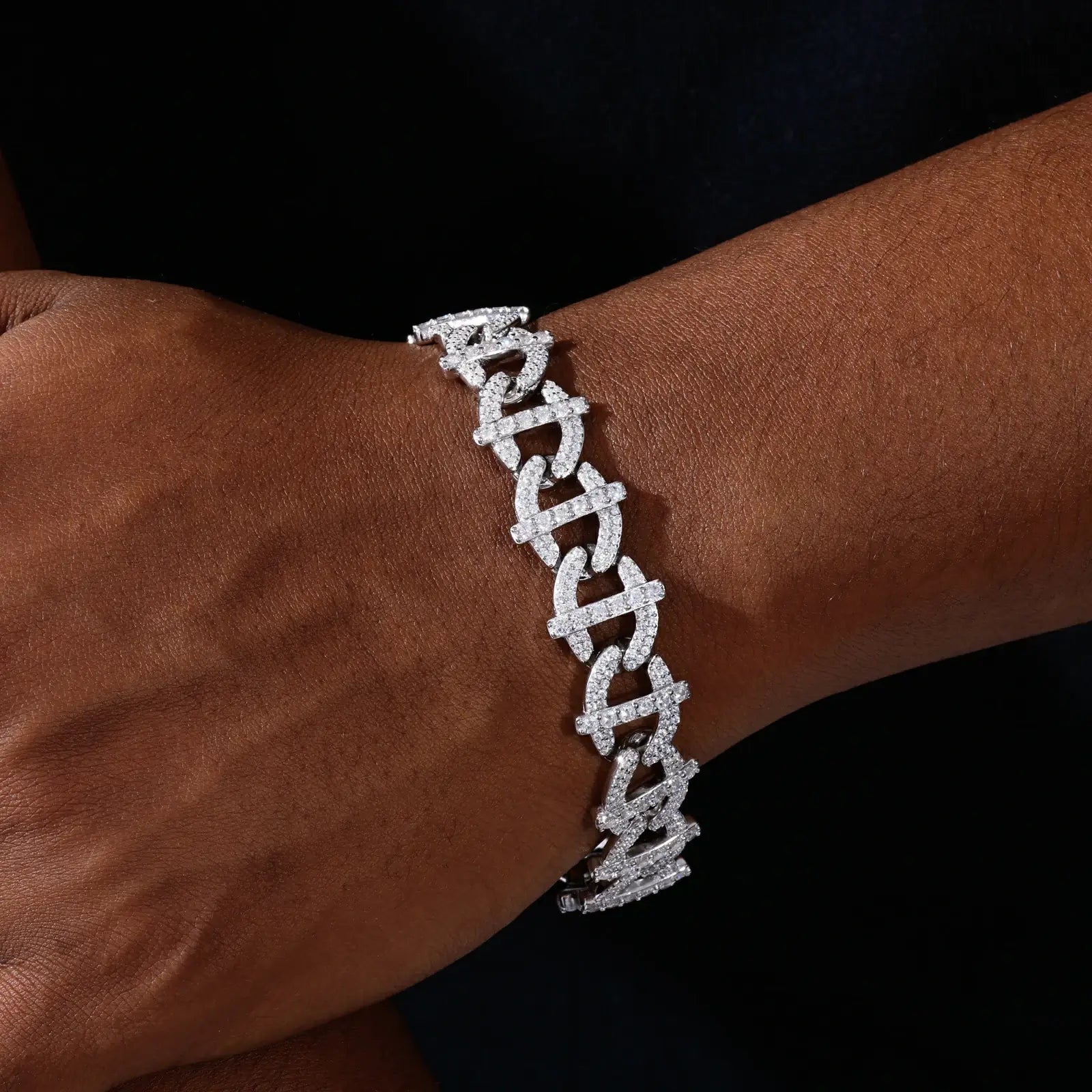 15mm S925 Moissanite Infinity Cuban Link Bracelet