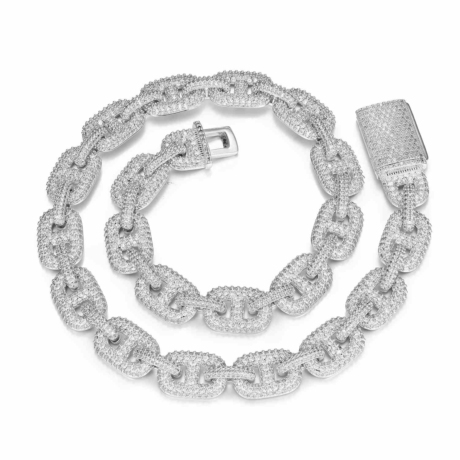 14mm Micro Pave Diamond Gucci Link Chain