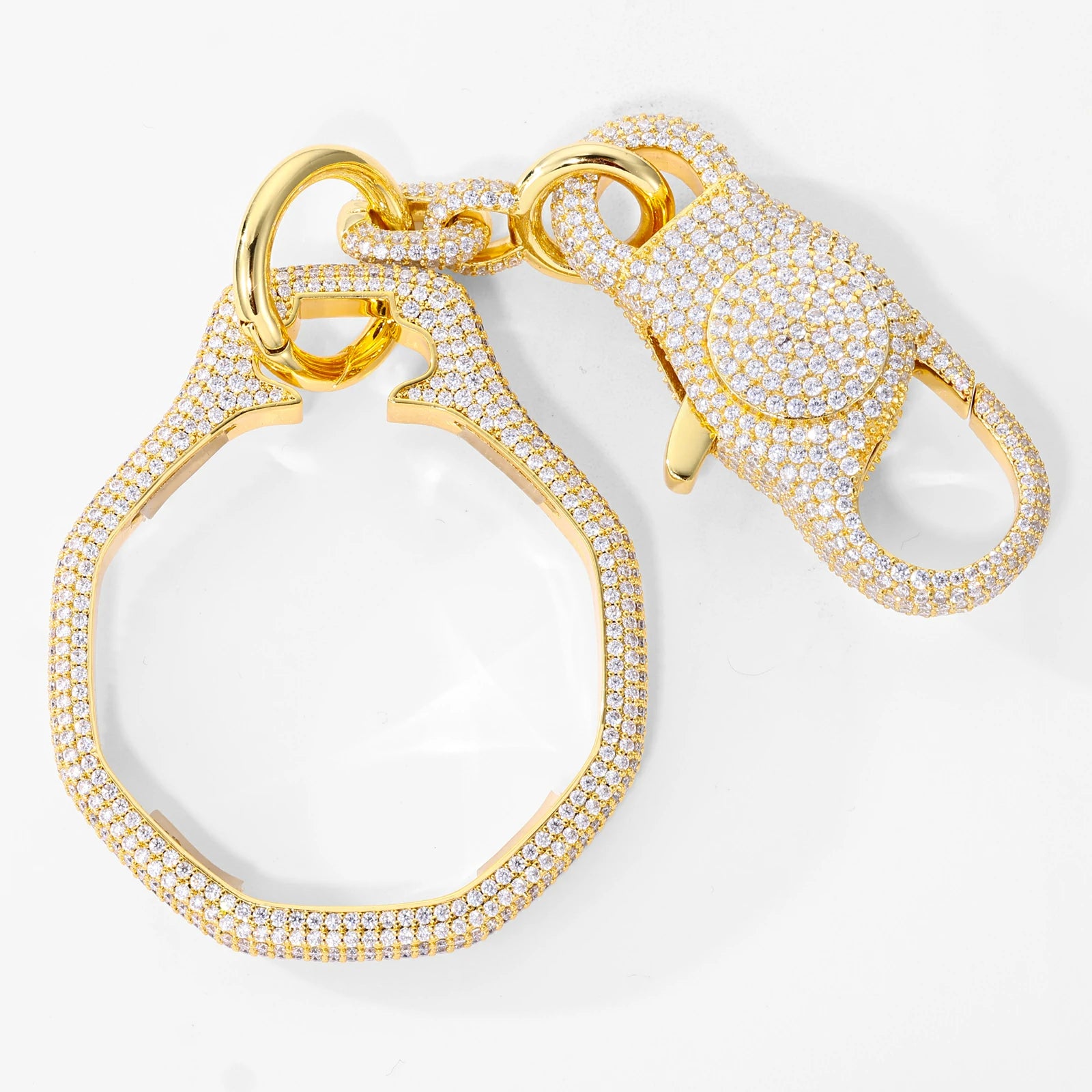 S925 Moissanite Wallet Chain and Watch Bezel Set for Royal Pop