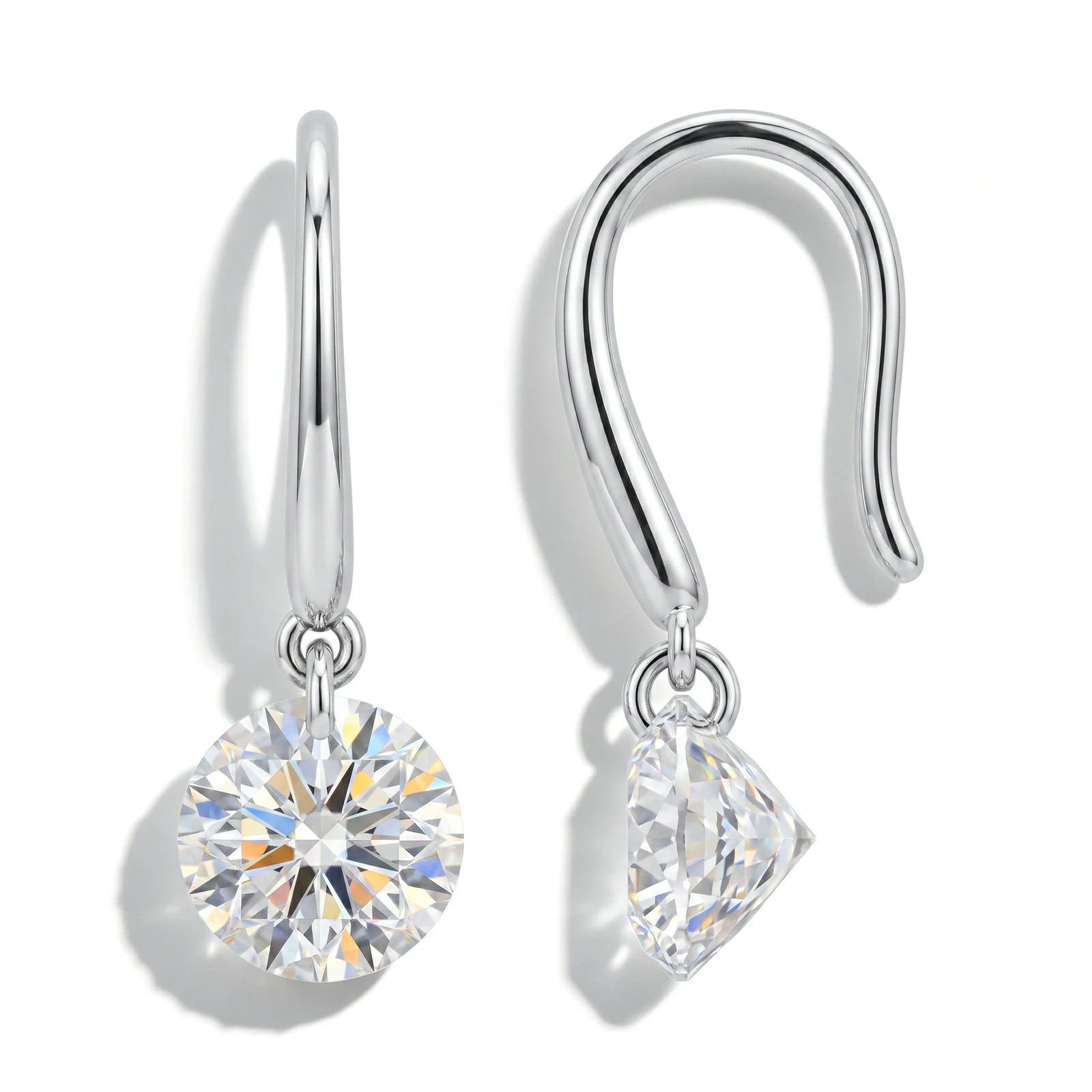 S925 1CT Moissanite Solitaire Drop Earrings