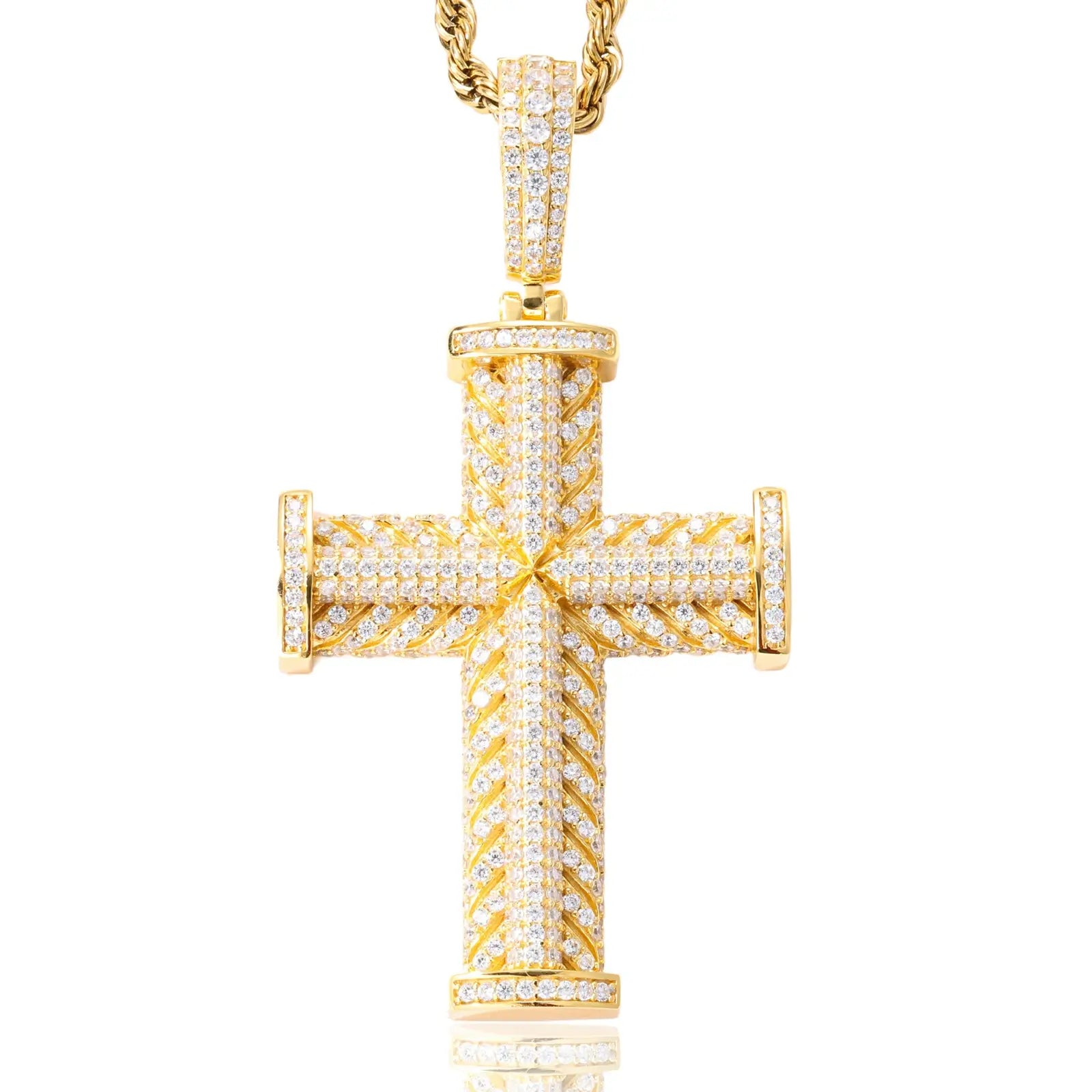 S925 Moissanite Nail Cross Pendant