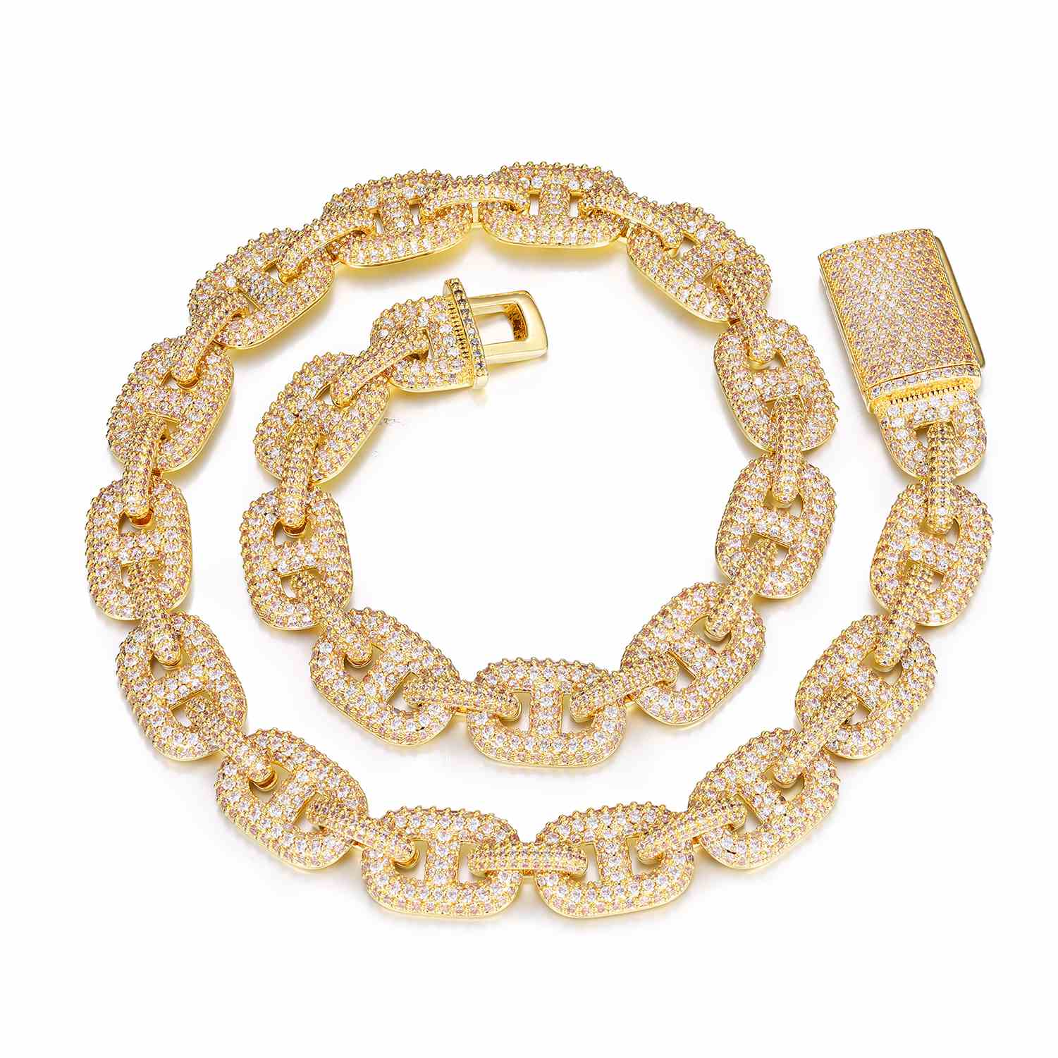 14mm Micro Pave Diamond Gucci Link Chain