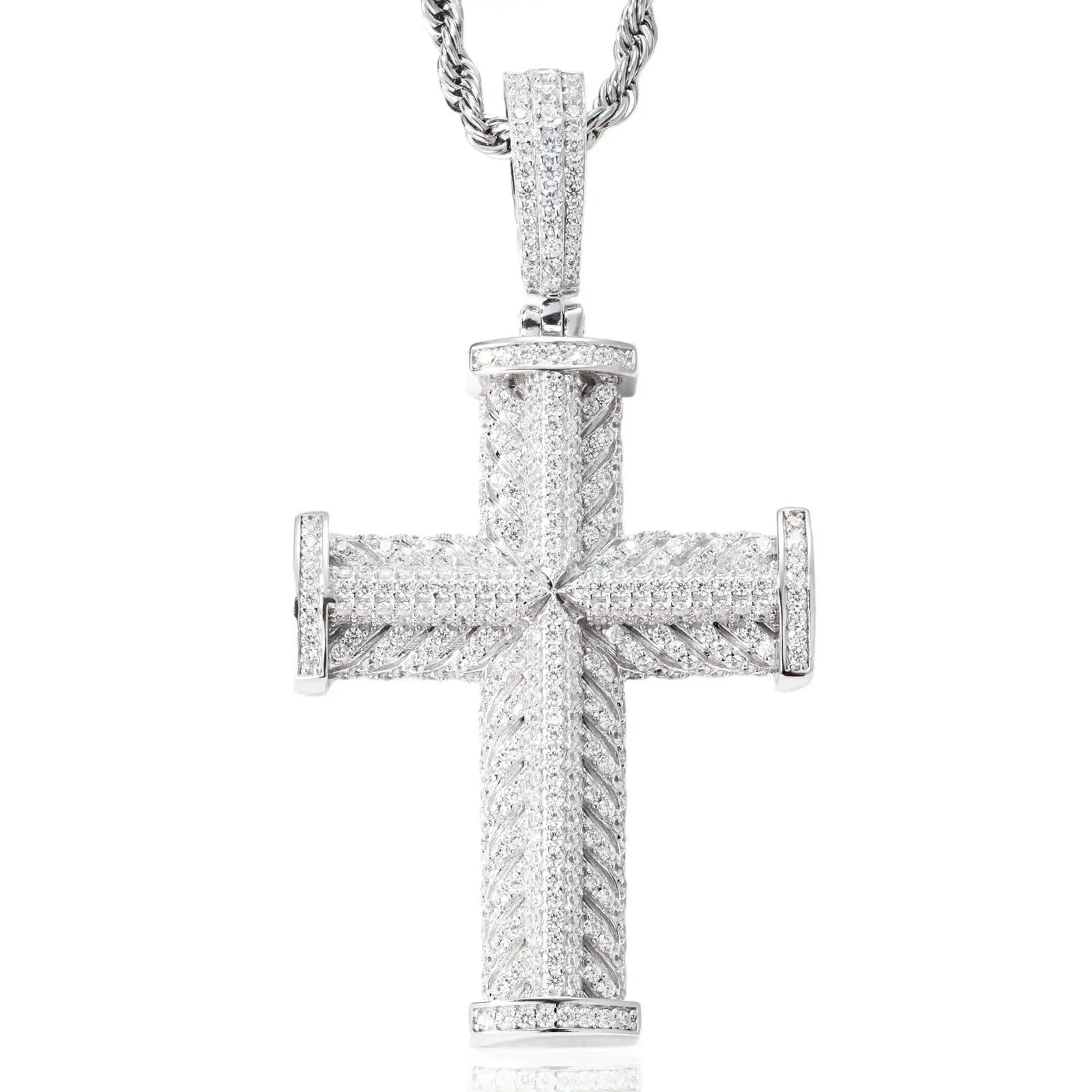 S925 Moissanite Nail Cross Pendant