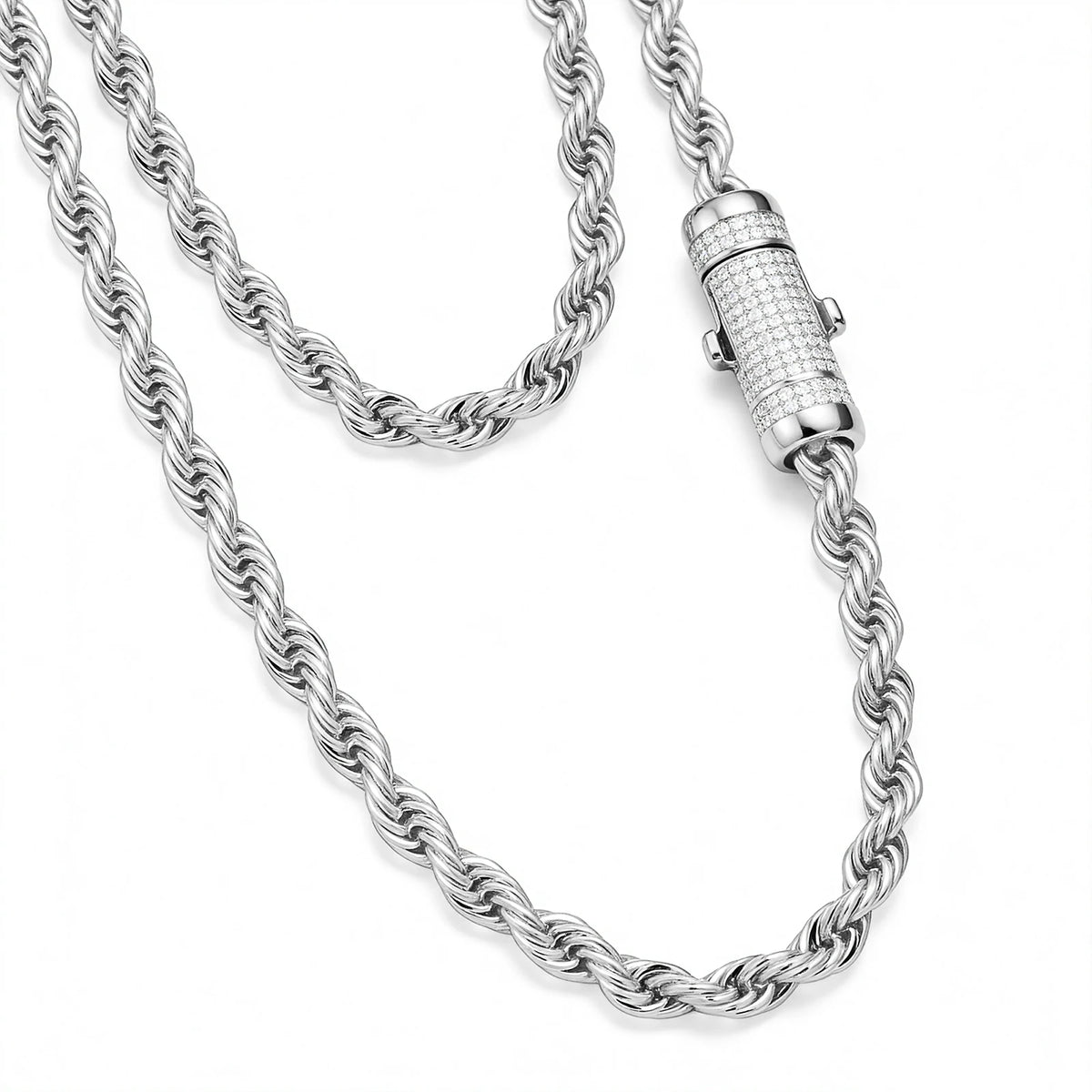 6mm 8mm 316L Moissanite Rope Chain