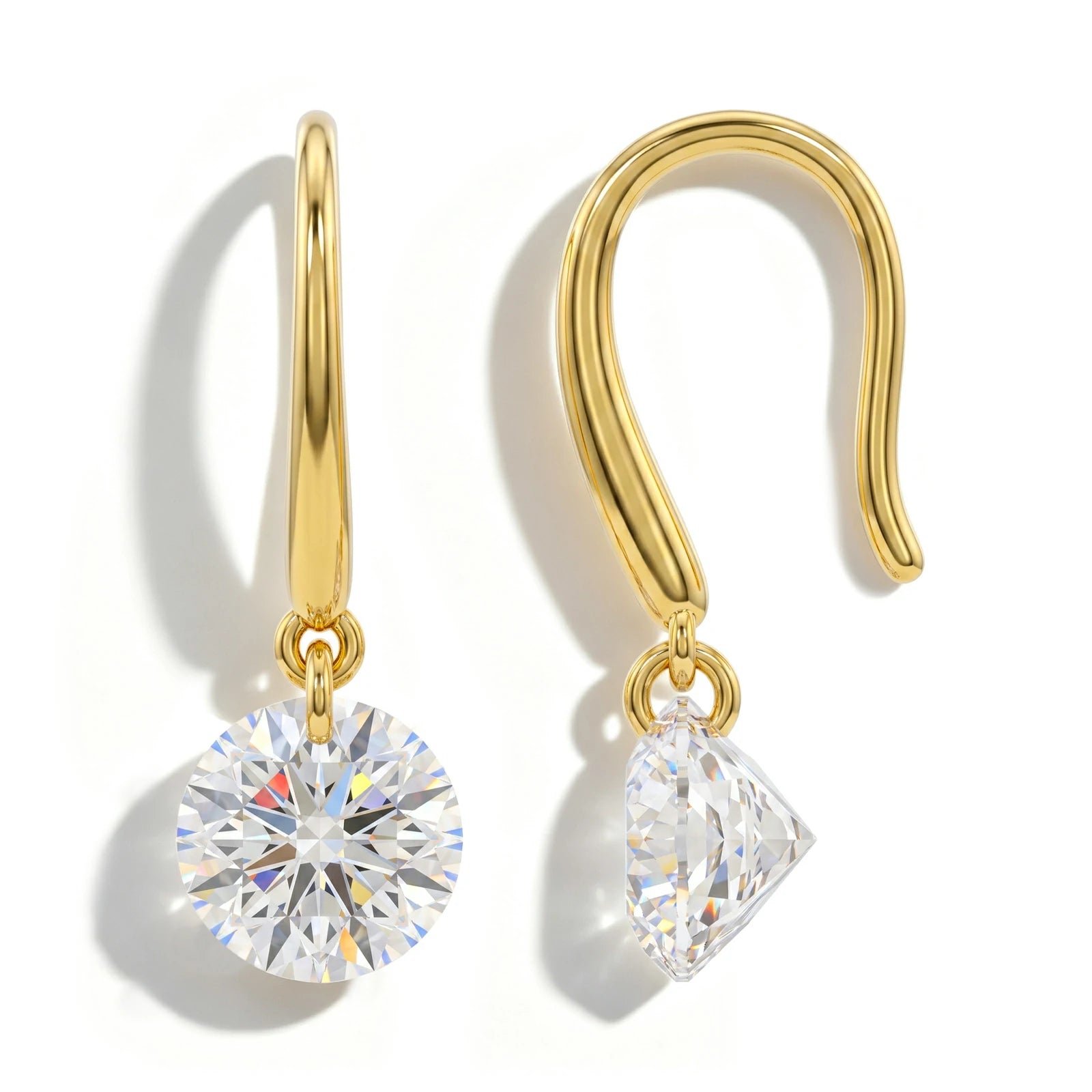 S925 1CT Moissanite Solitaire Drop Earrings