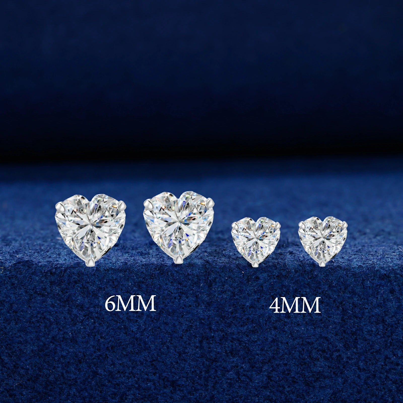 S925 Heart Cut Moissanite Solitaire Stud Earrings