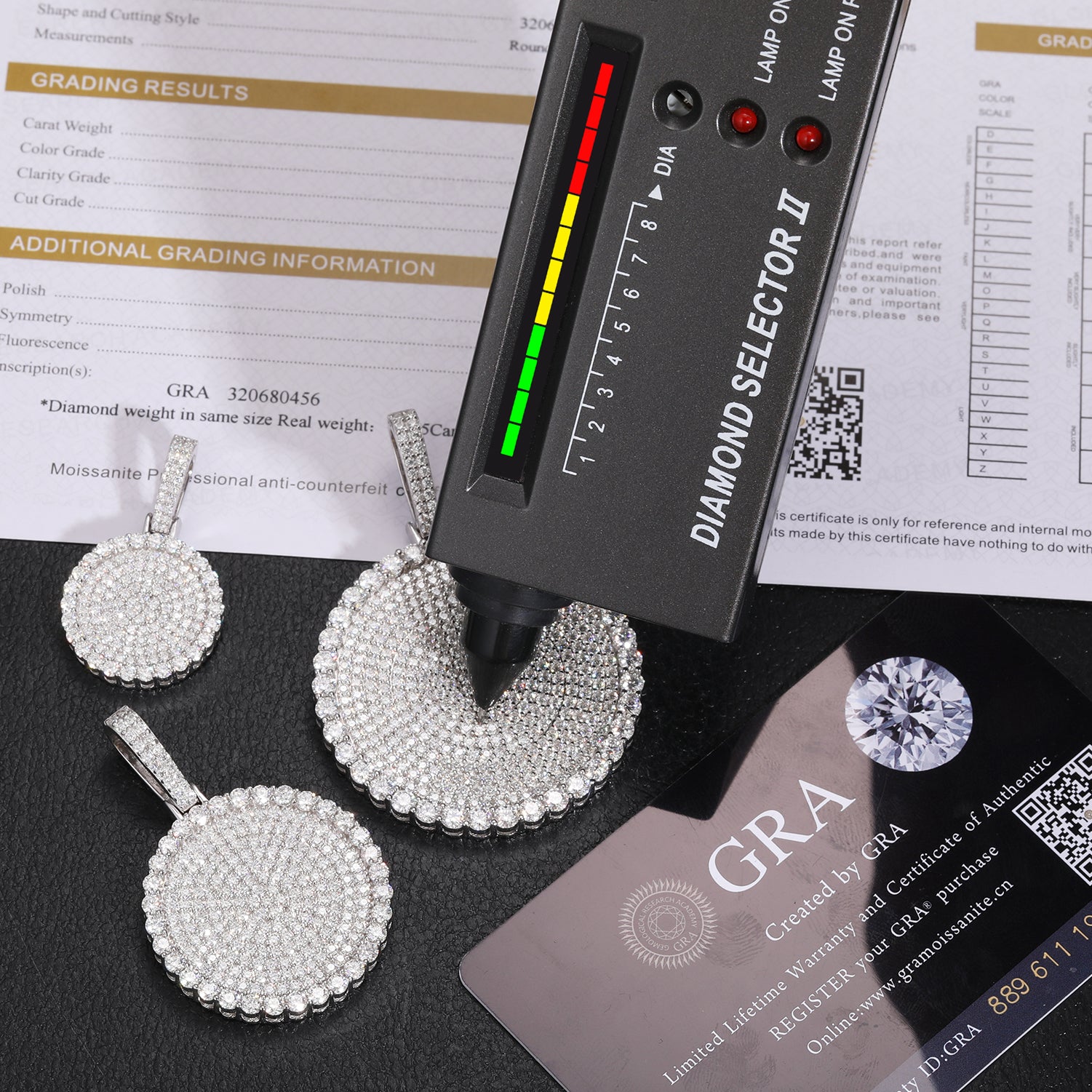 S925 Moissanite Round Dog Tag Pendant