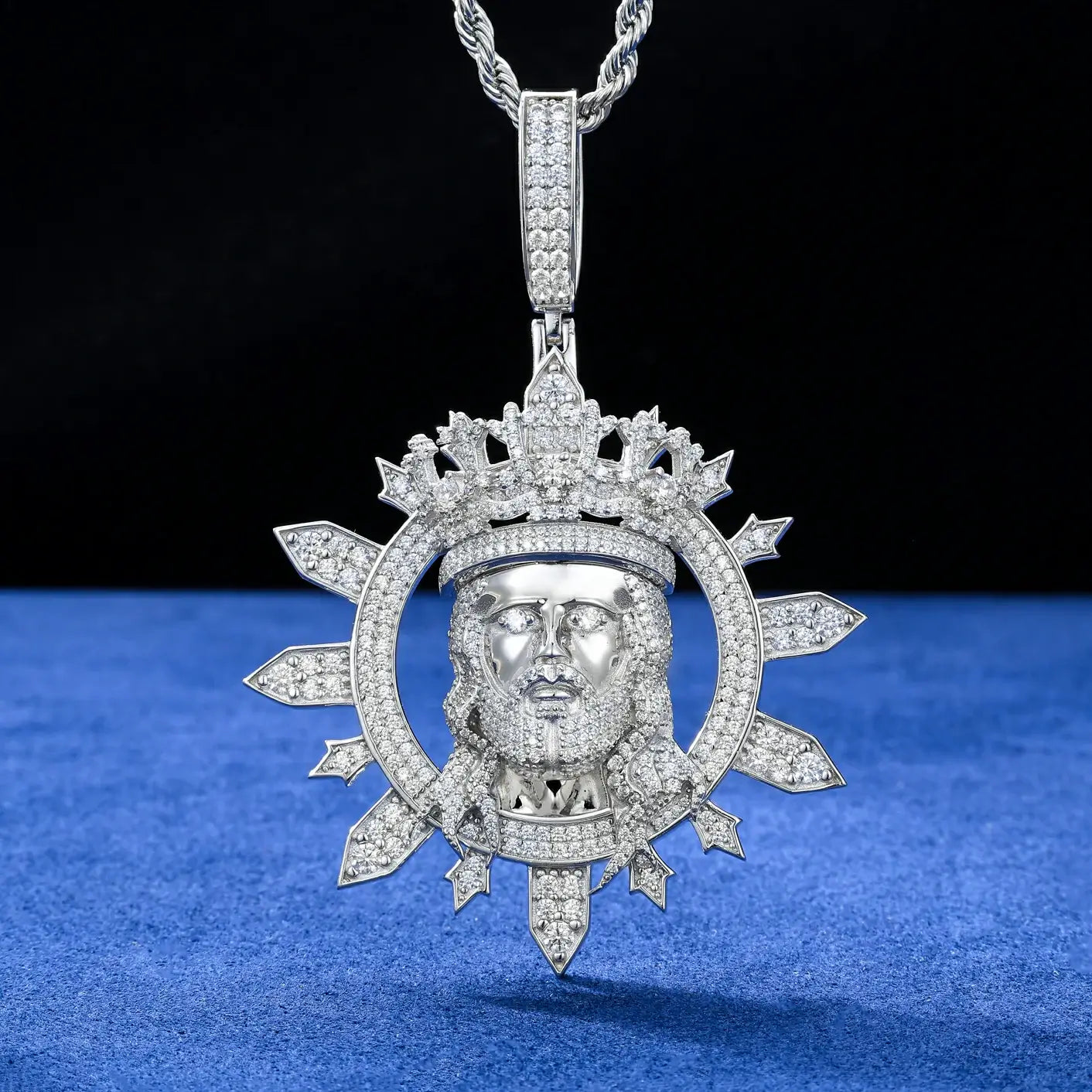 S925 Moissanite Radiance Jesus Pendant