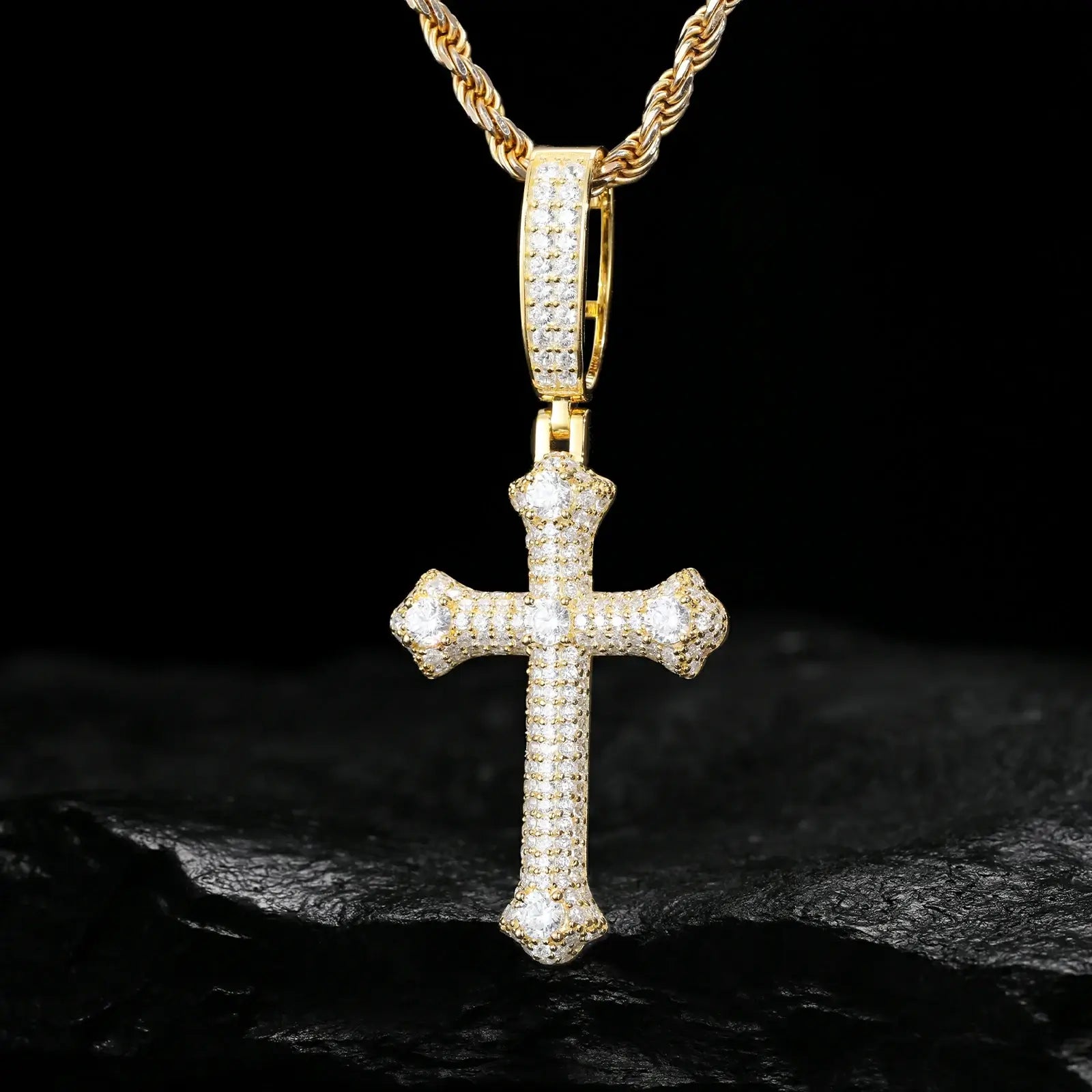 S925 Moissanite Latin Cross Pendant