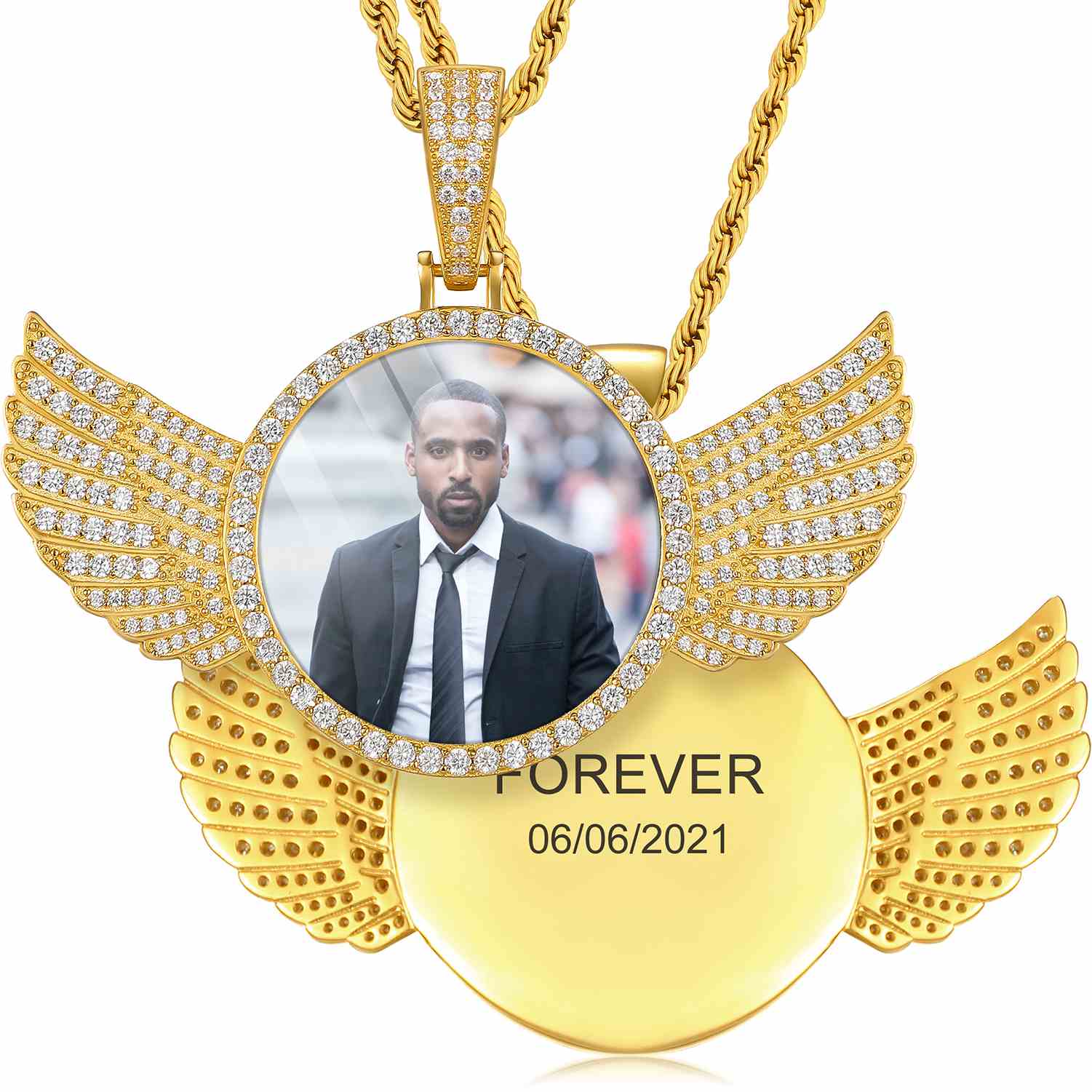 68mm Wing Photo Pendant