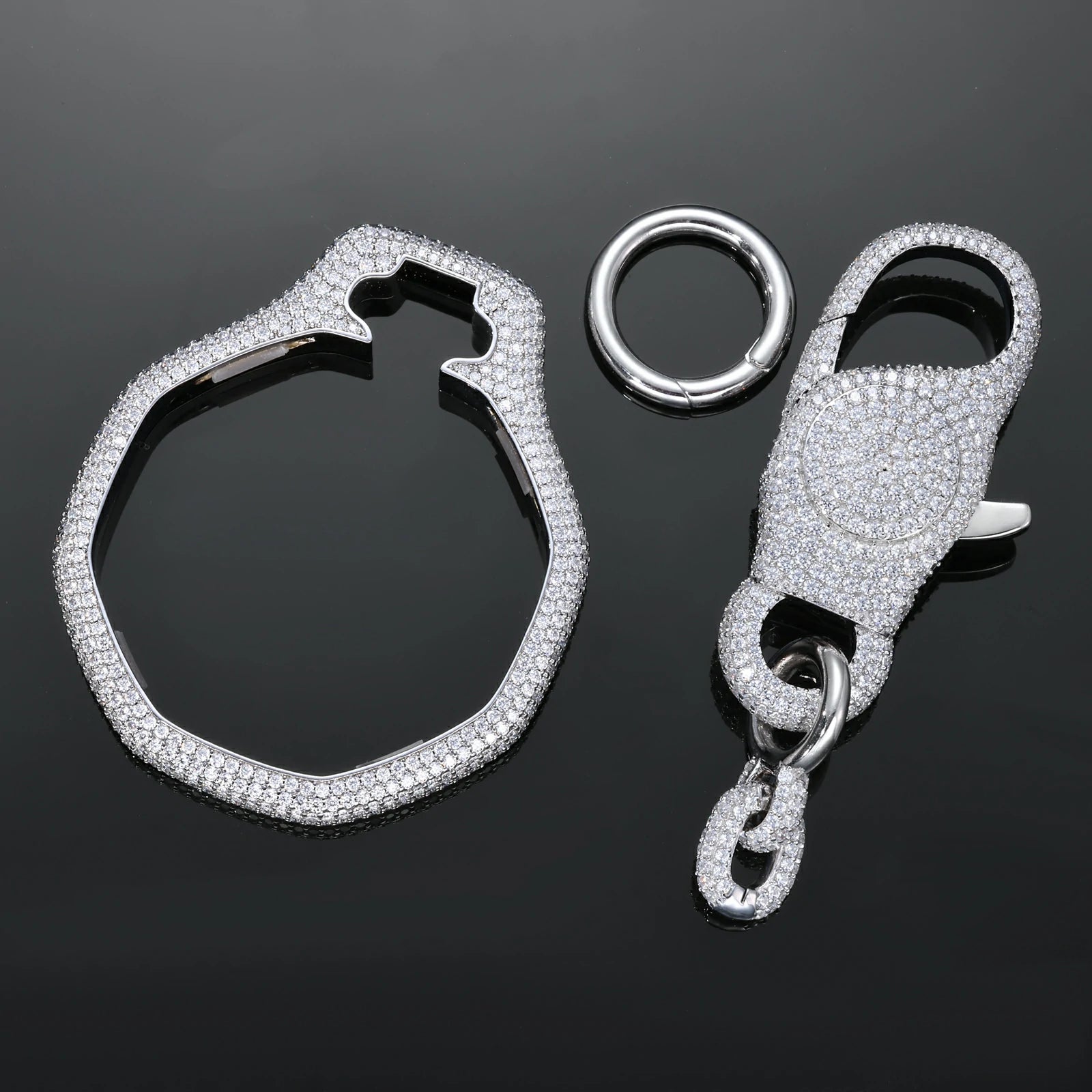S925 Moissanite Wallet Chain and Watch Bezel Set for Royal Pop
