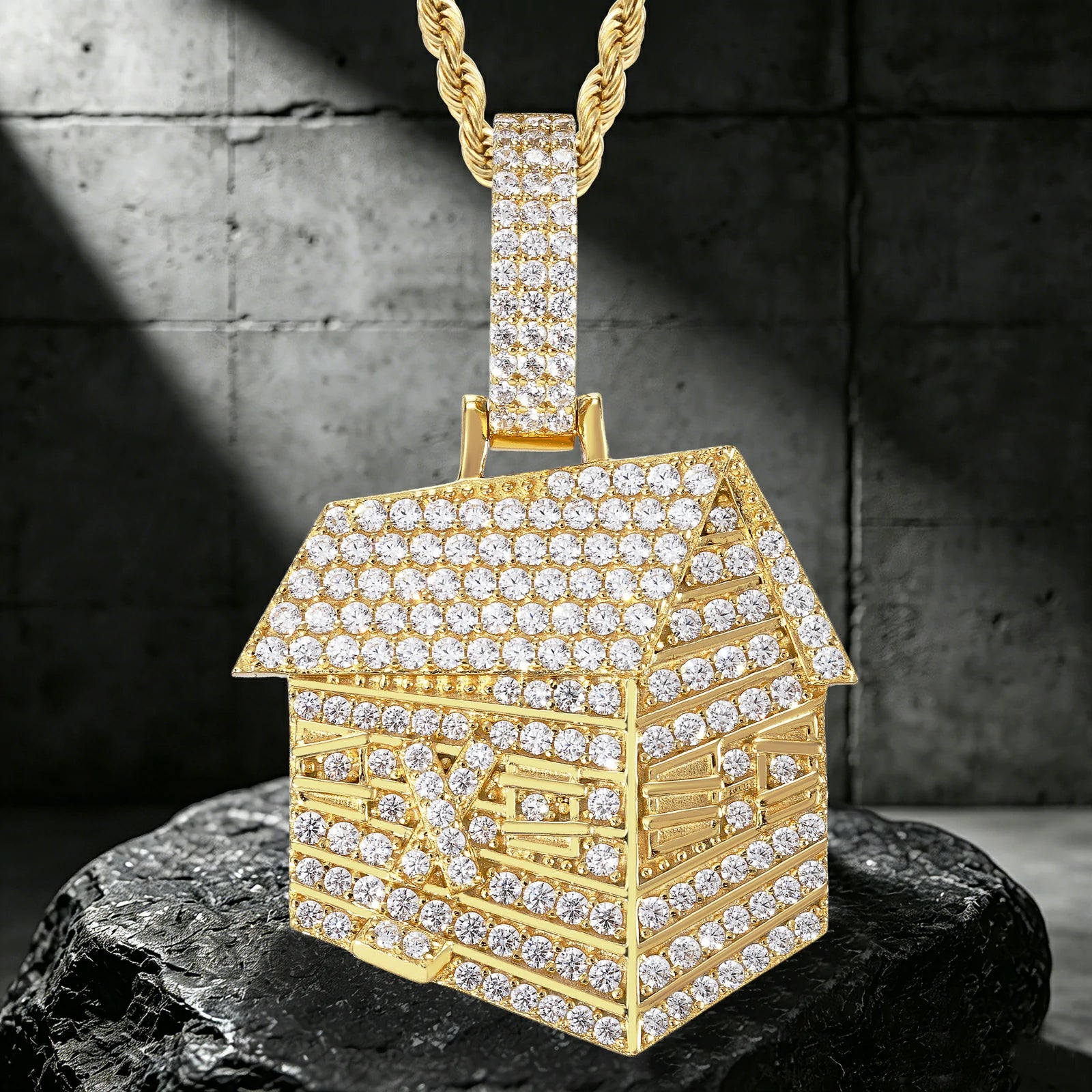 S925 Moissanite Trap House Pendant