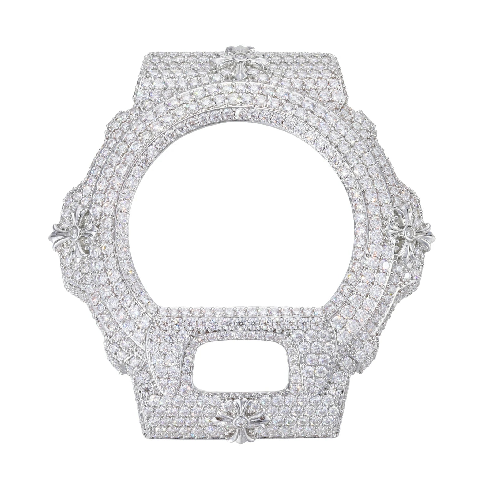 S925 Moissanite Chrome Cross Watch Case - DW6900
