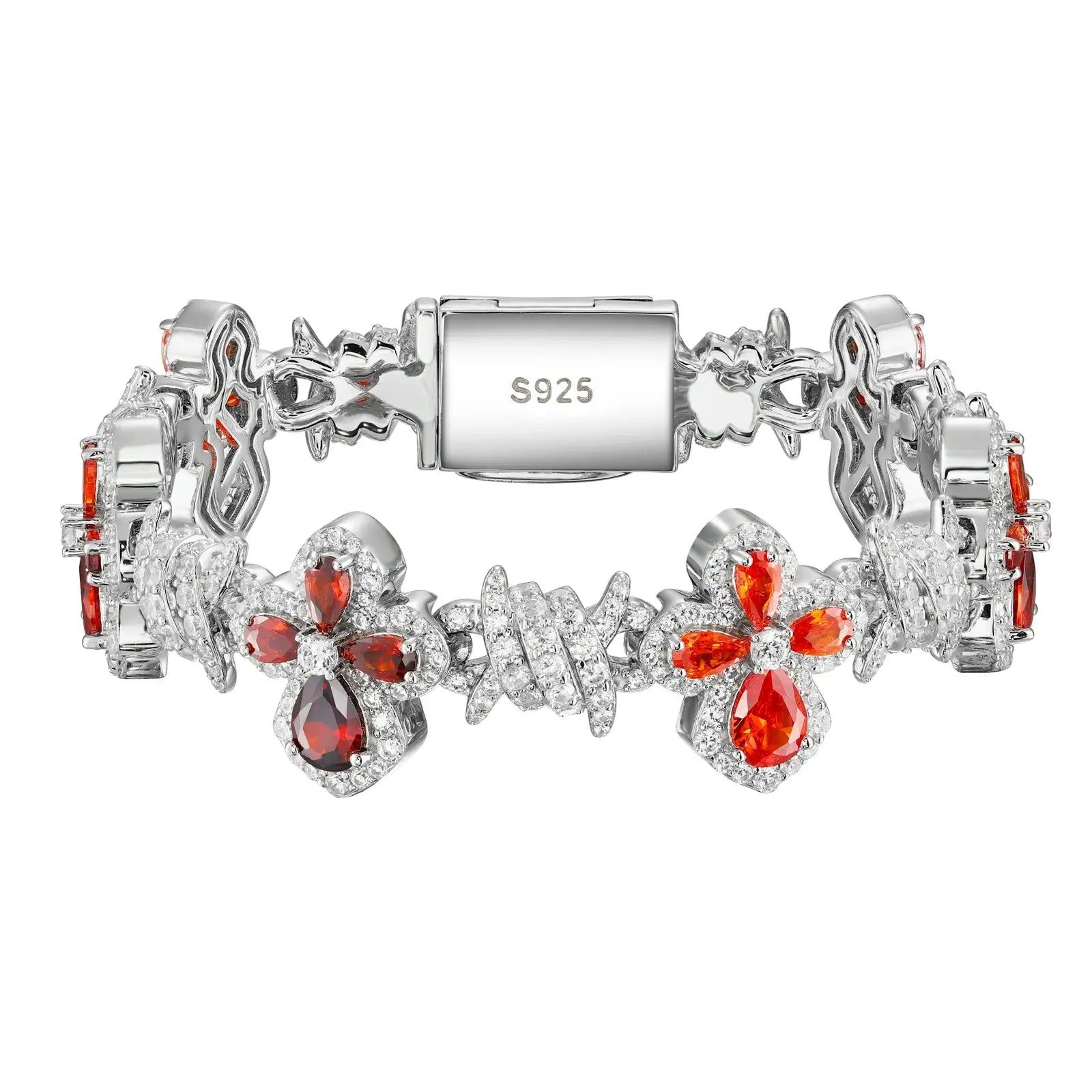 12mm S925 Moissanite Thorn Colored Cross Link Bracelet