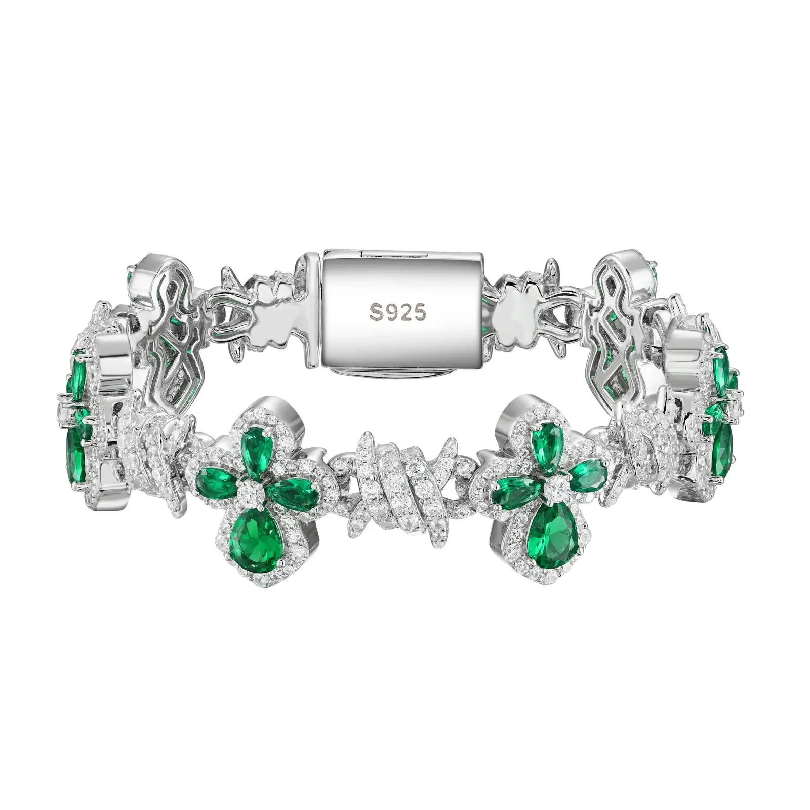 12mm S925 Moissanite Thorn Colored Cross Link Bracelet