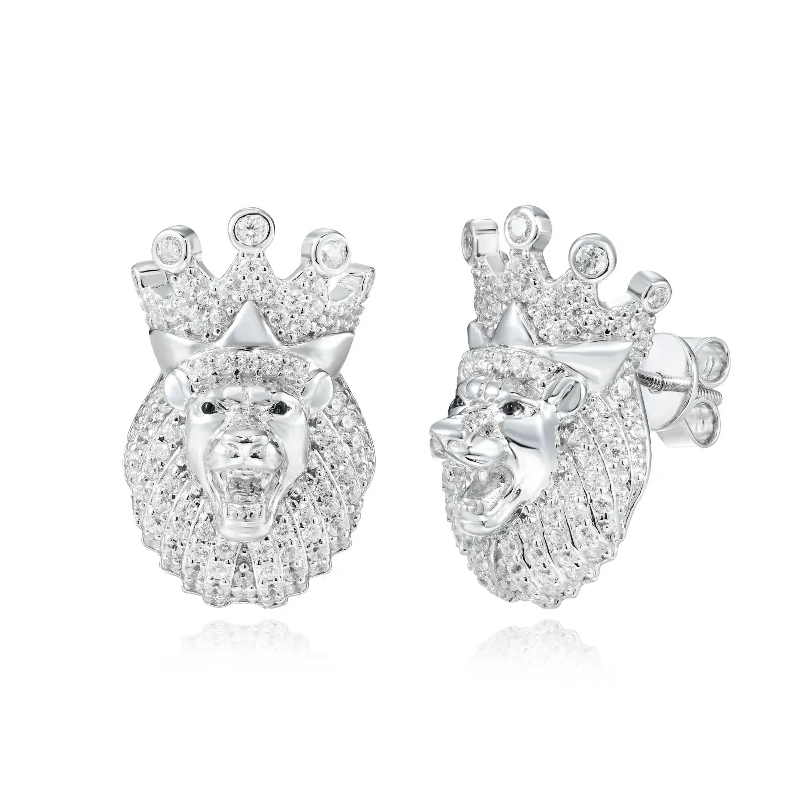 S925 Moissanite The Lion King Stud Earrings