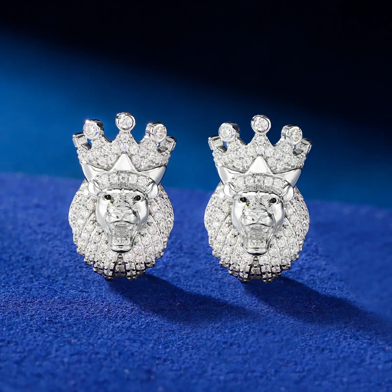 S925 Moissanite The Lion King Stud Earrings