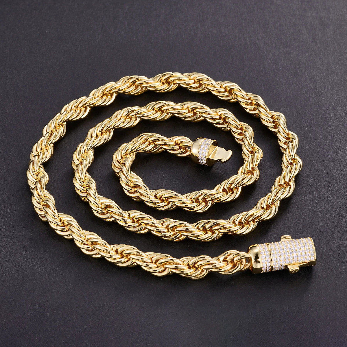 6mm 8mm 316L Moissanite Rope Chain