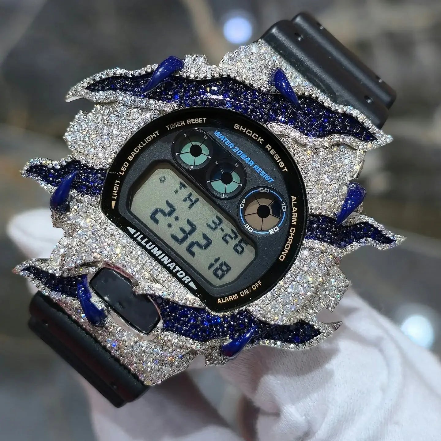 S925 Moissanite Flame Watch Case for DW6900