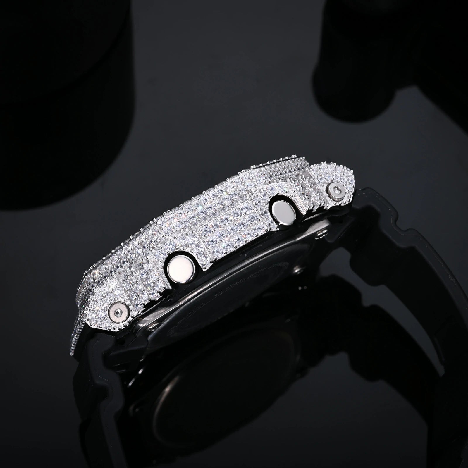Buss Down 2 Rows Moissanite Watch Bezel for GM2100/GM2110/GMB2100