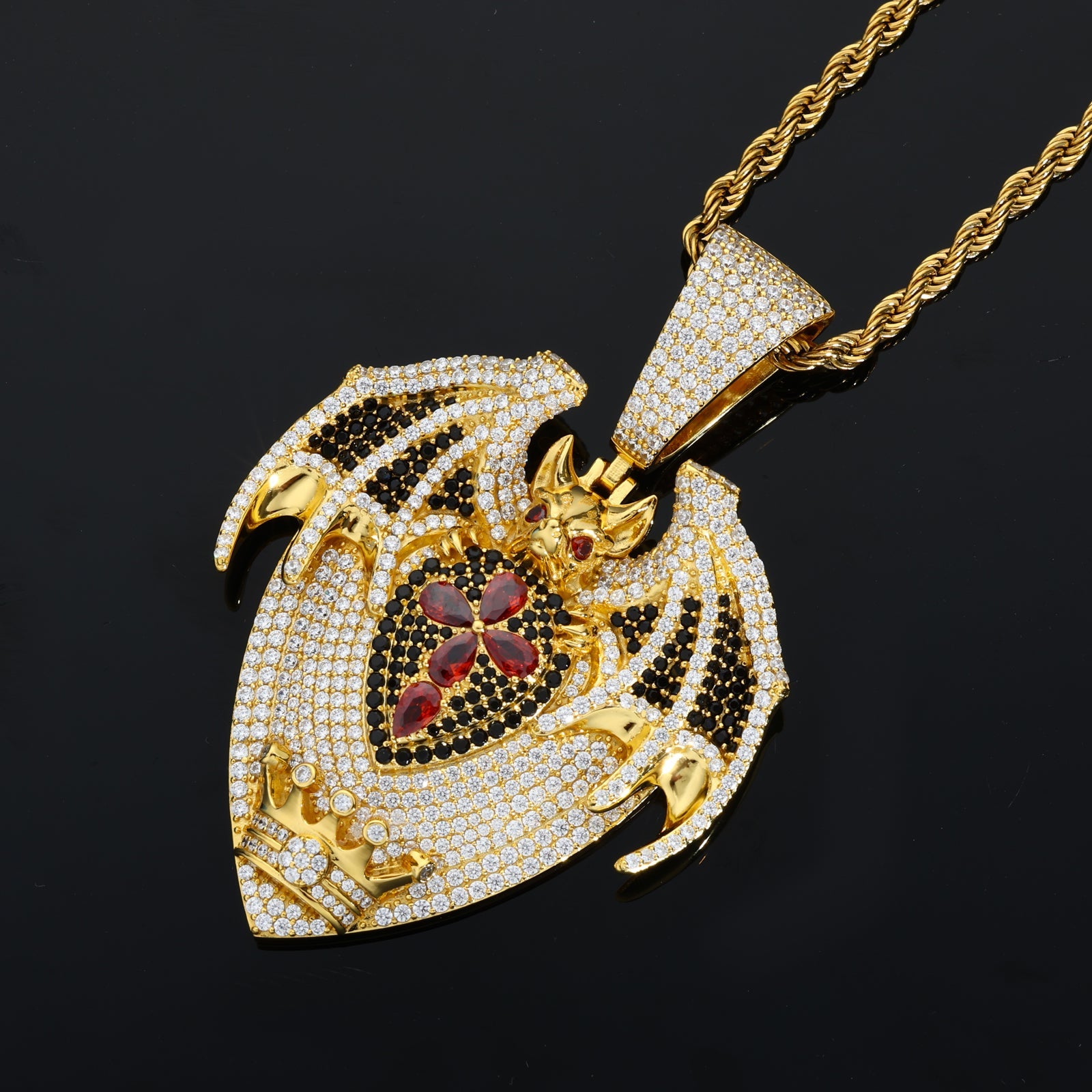 S925 Moissanite Bat Dark Guardian Pendant