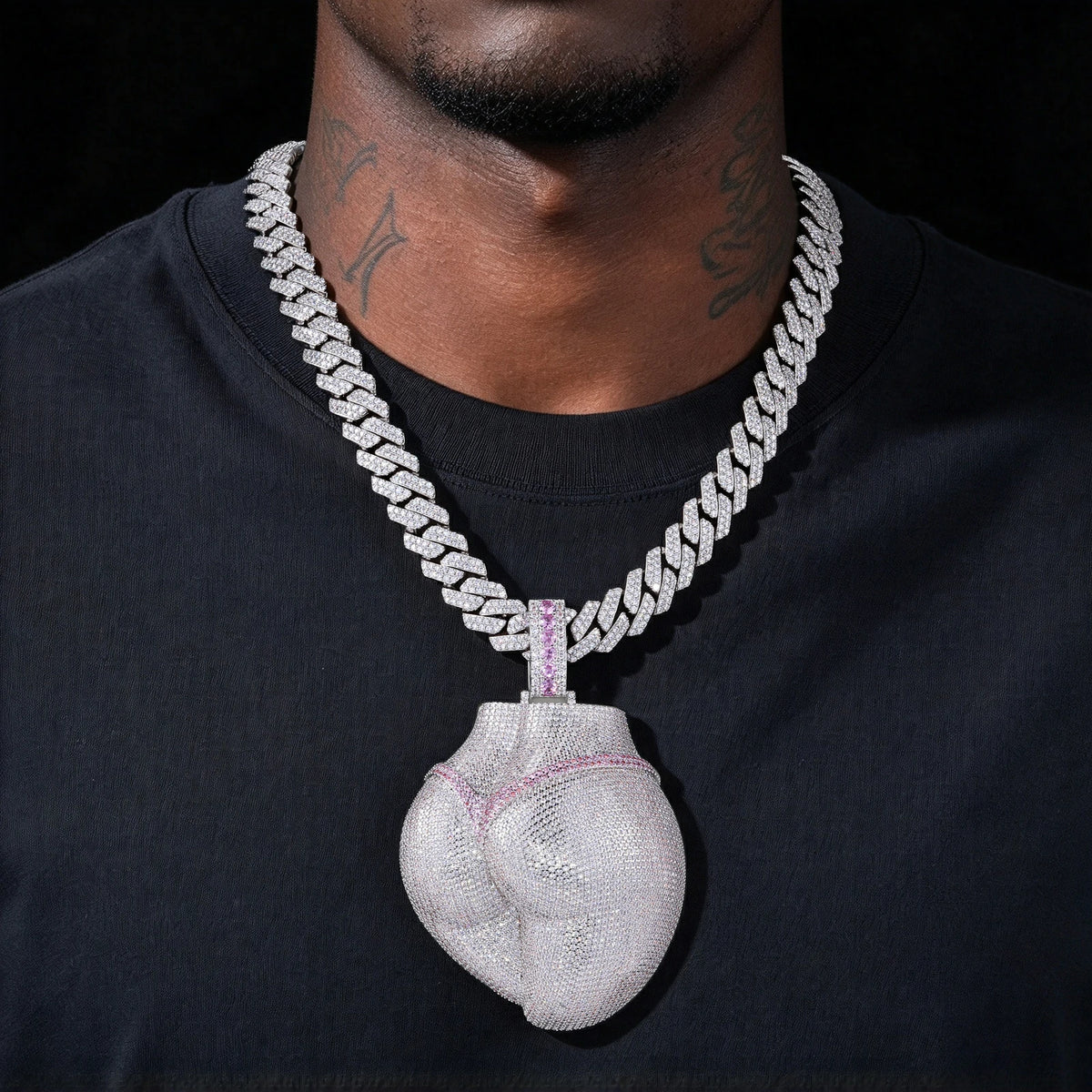 Micro Paved Moissanite Sexy Big ASS Pendant