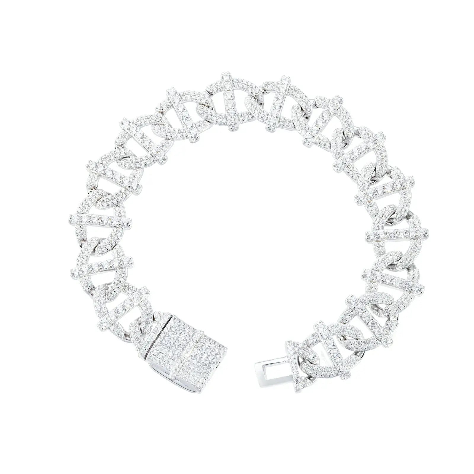 15mm S925 Moissanite Infinity Cuban Link Bracelet