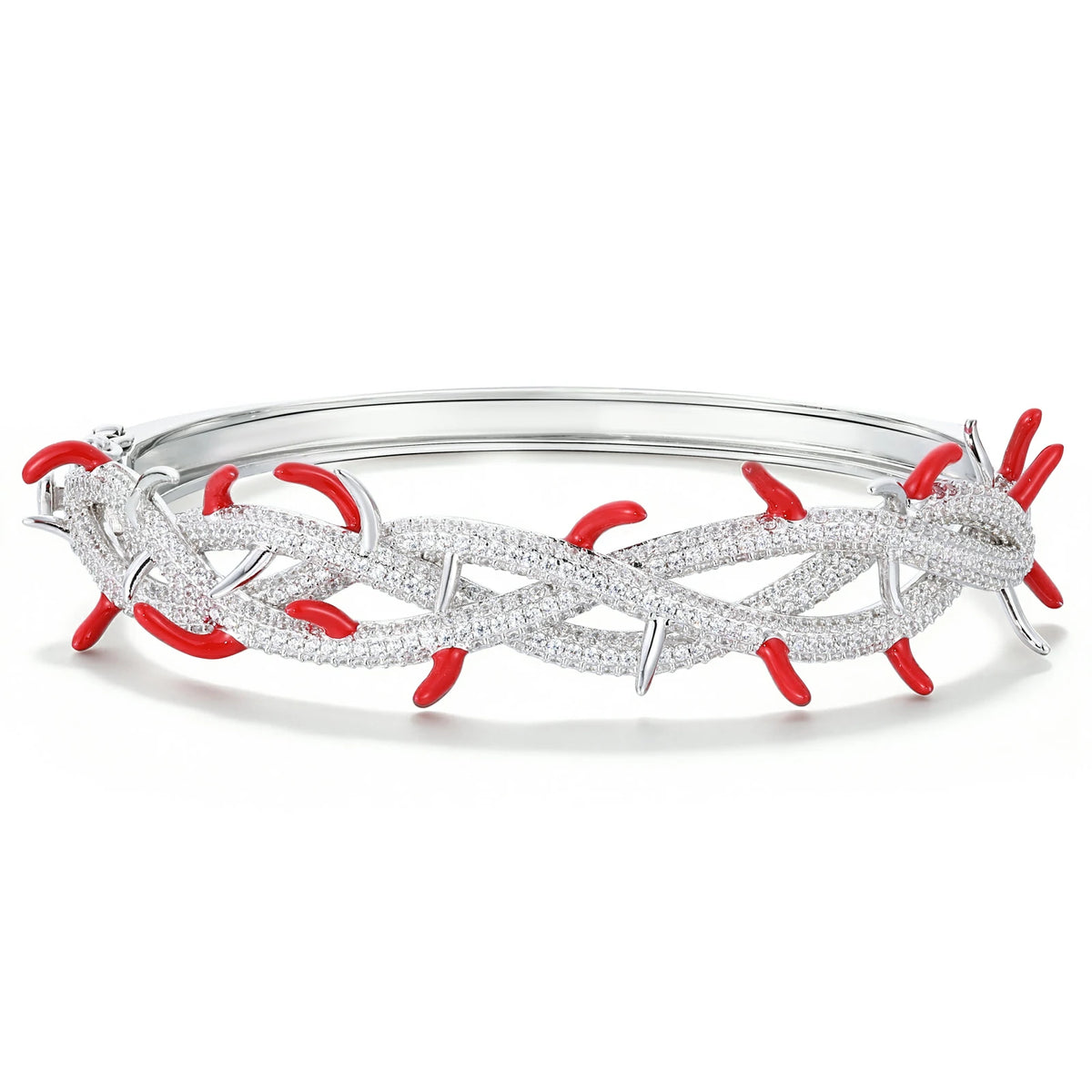 S925 Moissanite Enamel Plated Crown of Thorns Bangle