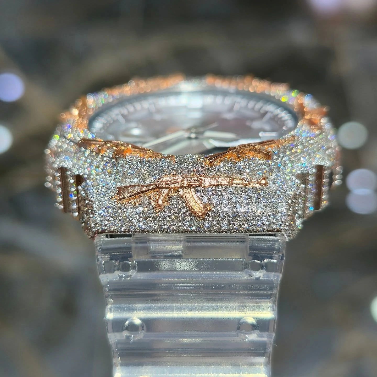 S925 Moissanite AK 47 Watch Bezel for GA2100 Series