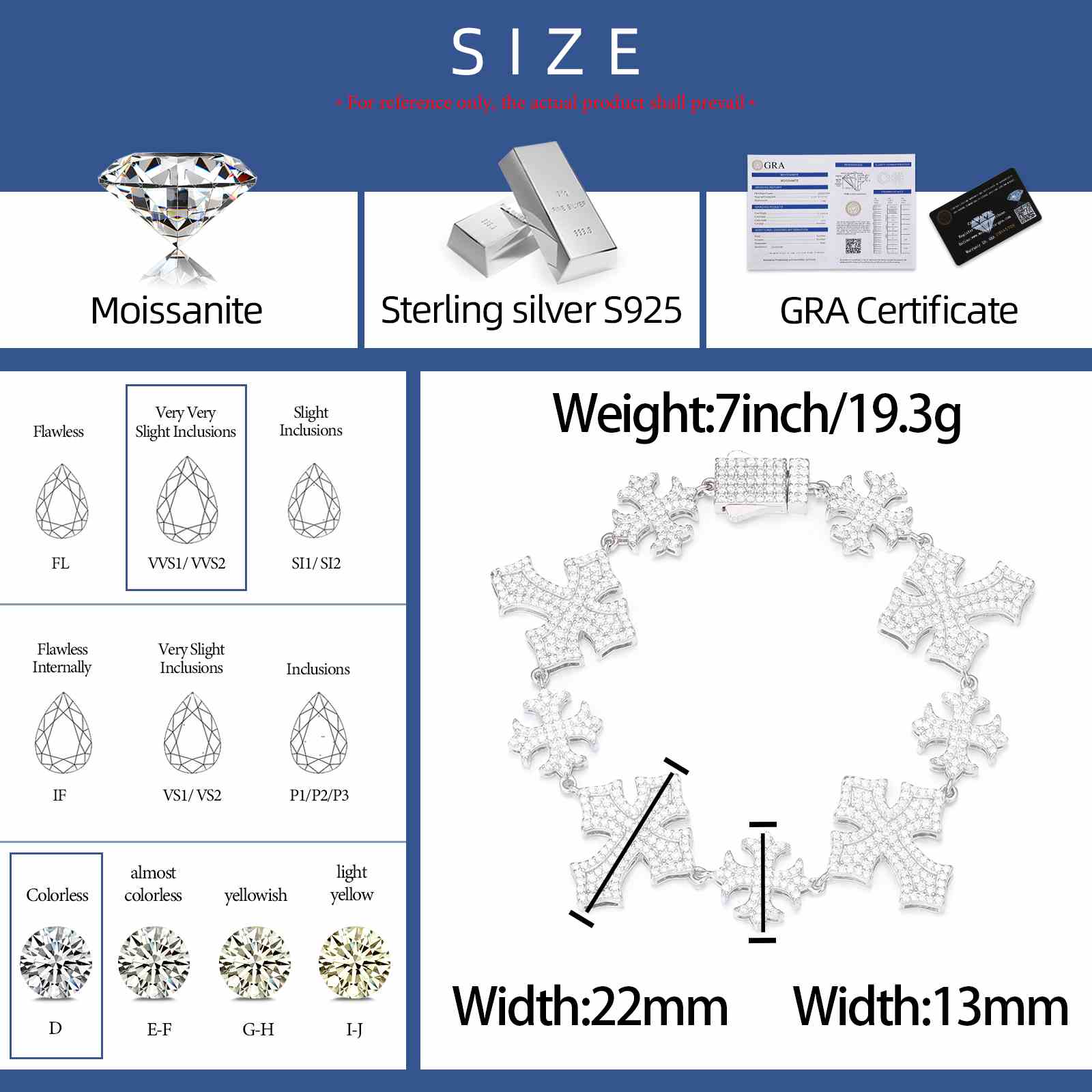 22mm thick Chrome Hearts cross bracelet sizing guide: adjustable lobster clasp fits 7-9” wrists, durable for stacking or solo wear. Reinforced solder joints.