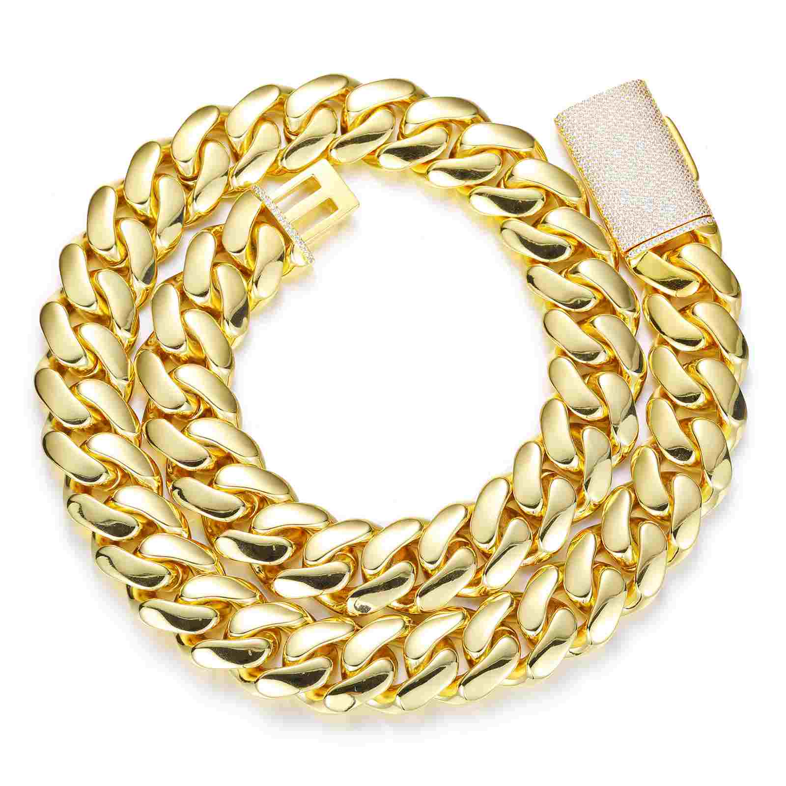 22mm iced clasp miami cuban chain