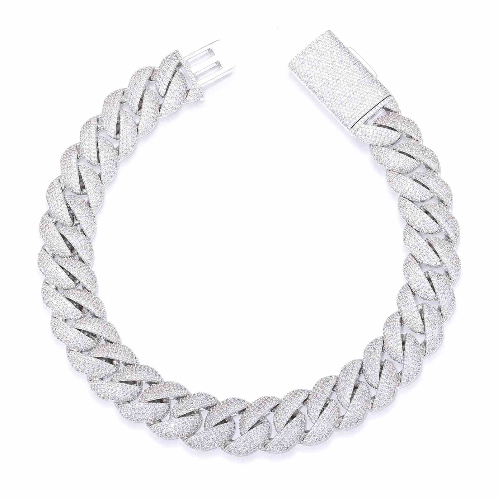 Clean white background product image of the 22mm Micro Paved Cuban Link Chain, emphasizing clarity for e-commerce listings