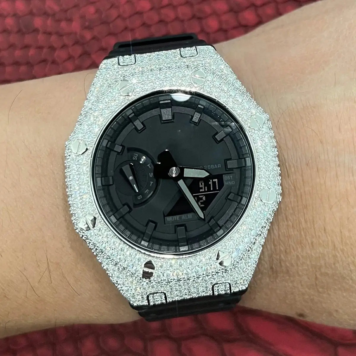 S925 Moissanite Bust Down G-Shock Watch Bezel Case - GA2100