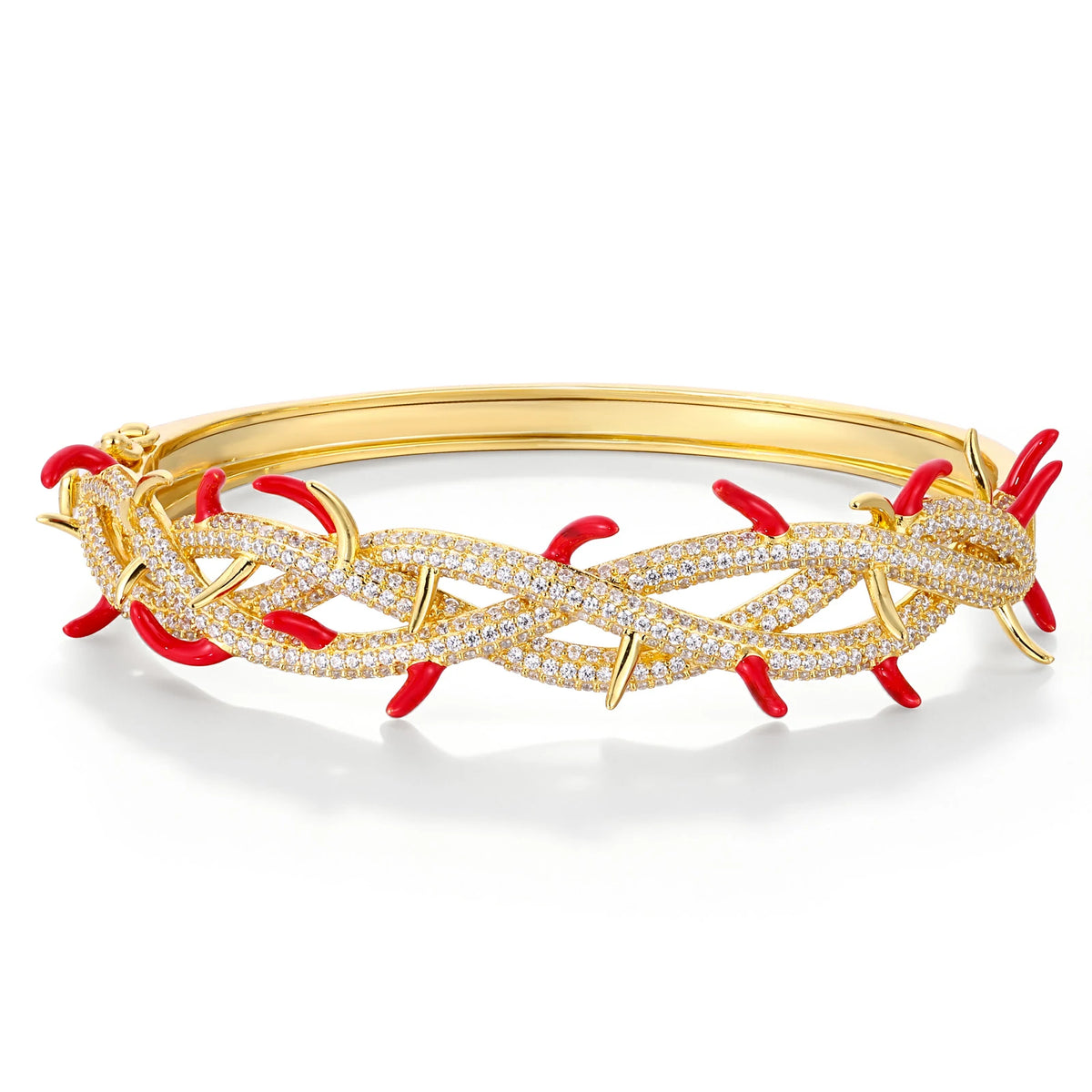 S925 Moissanite Enamel Plated Crown of Thorns Bangle