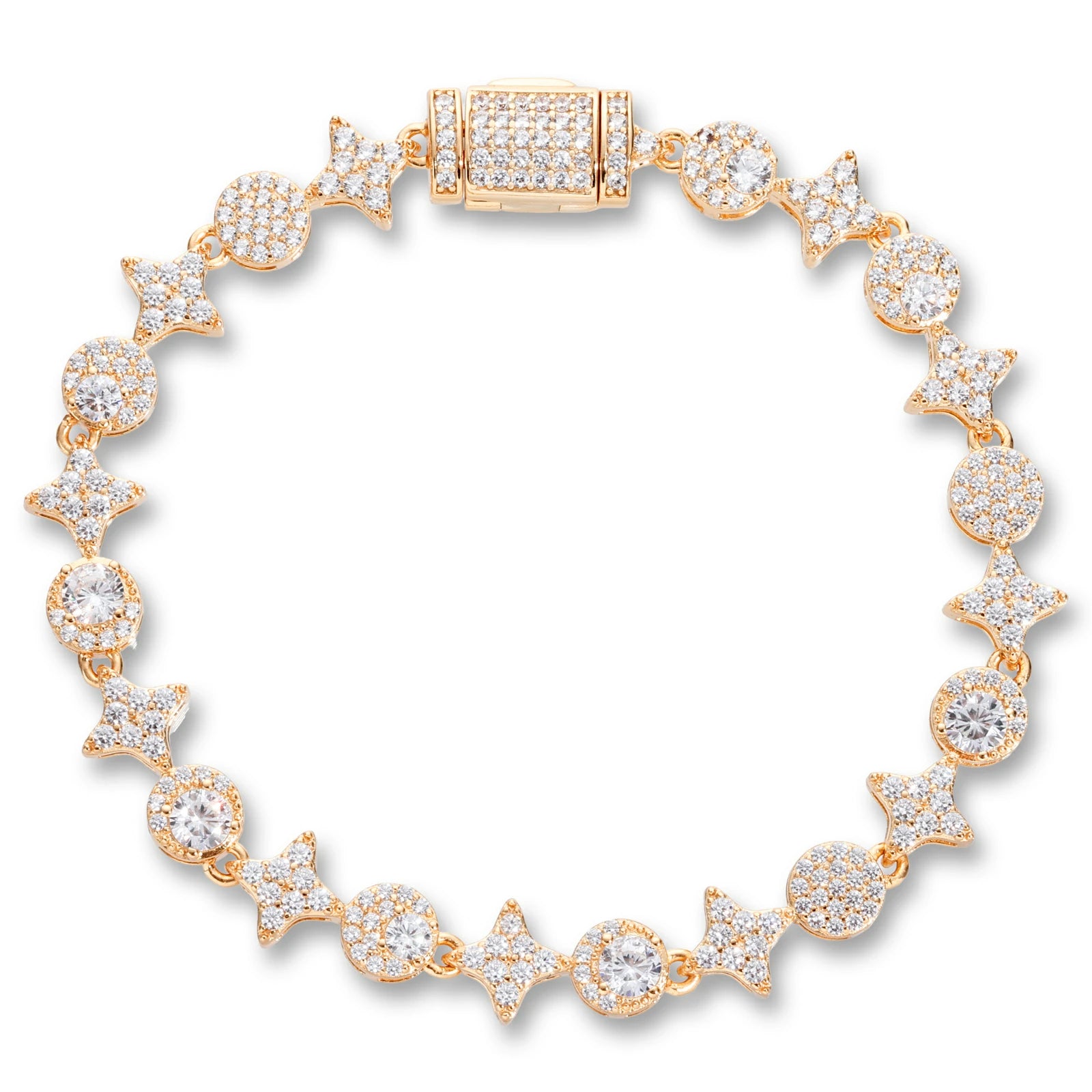 8mm S925 Moissanite Star Halo Tennis Bracelet