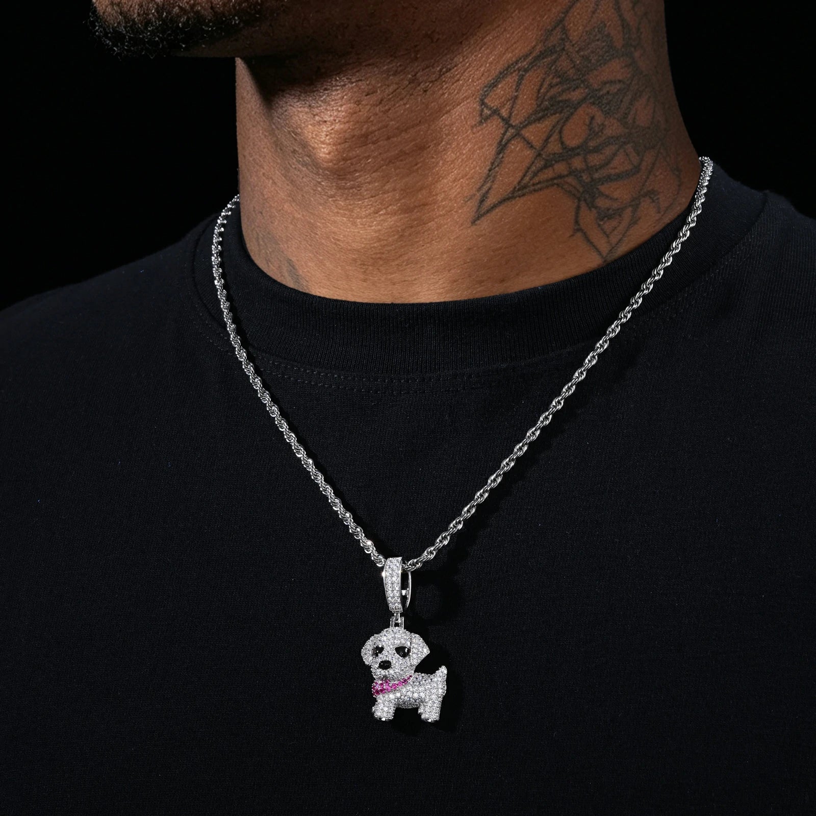S925 Moissanite Puppy Dog Pendant
