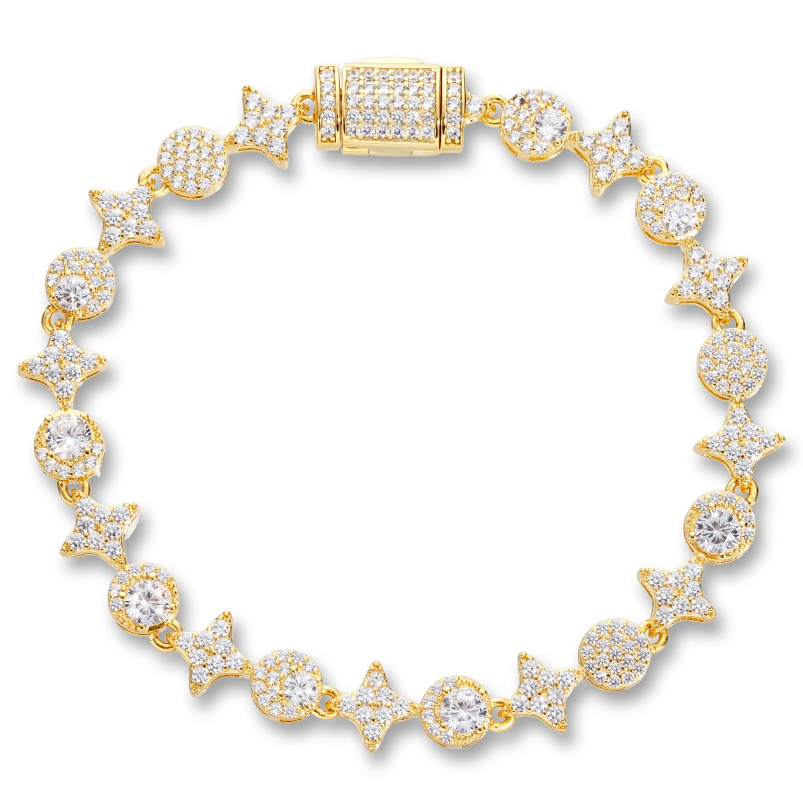 8mm S925 Moissanite Star Halo Tennis Bracelet