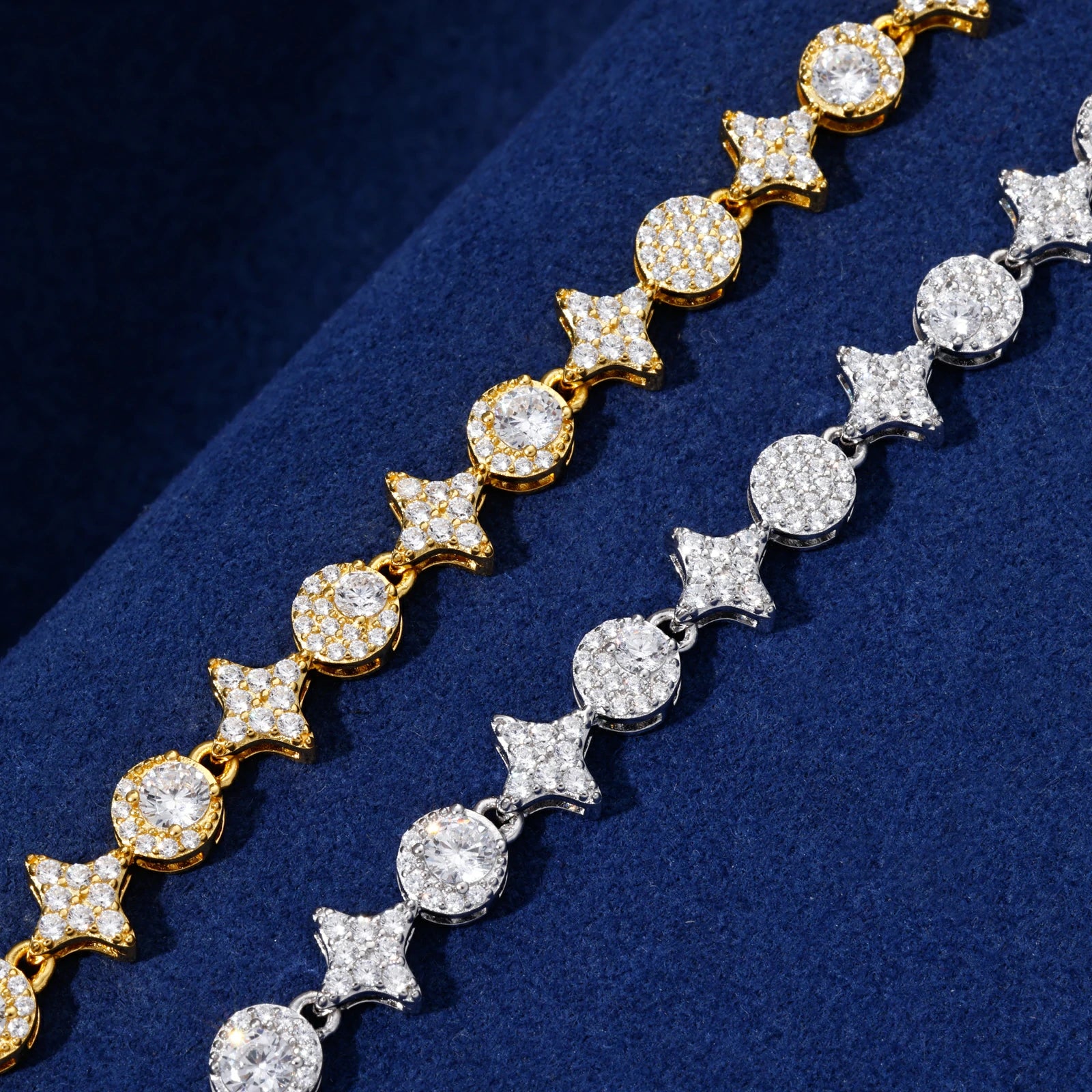 8mm S925 Moissanite Star Halo Tennis Bracelet