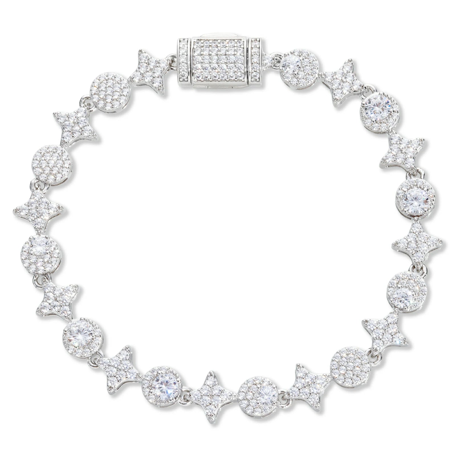 8mm S925 Moissanite Star Halo Tennis Bracelet