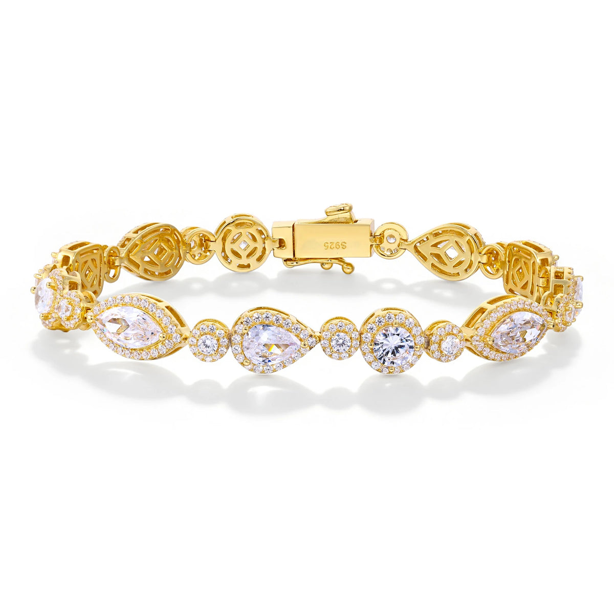8mm S925 Peart-cut Moissanite Halo Teennis Bracelet