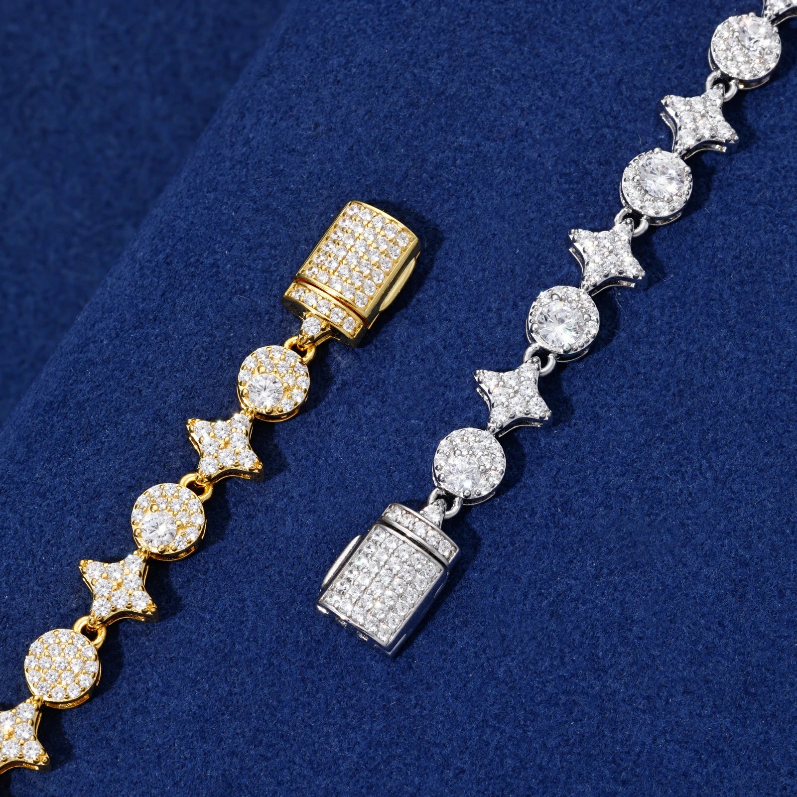 8mm S925 Moissanite Star Halo Tennis Bracelet