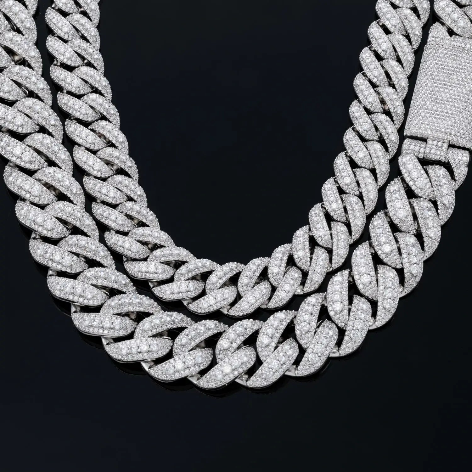 （CZ）20mm 25mm Bubble Cuban Link Chain