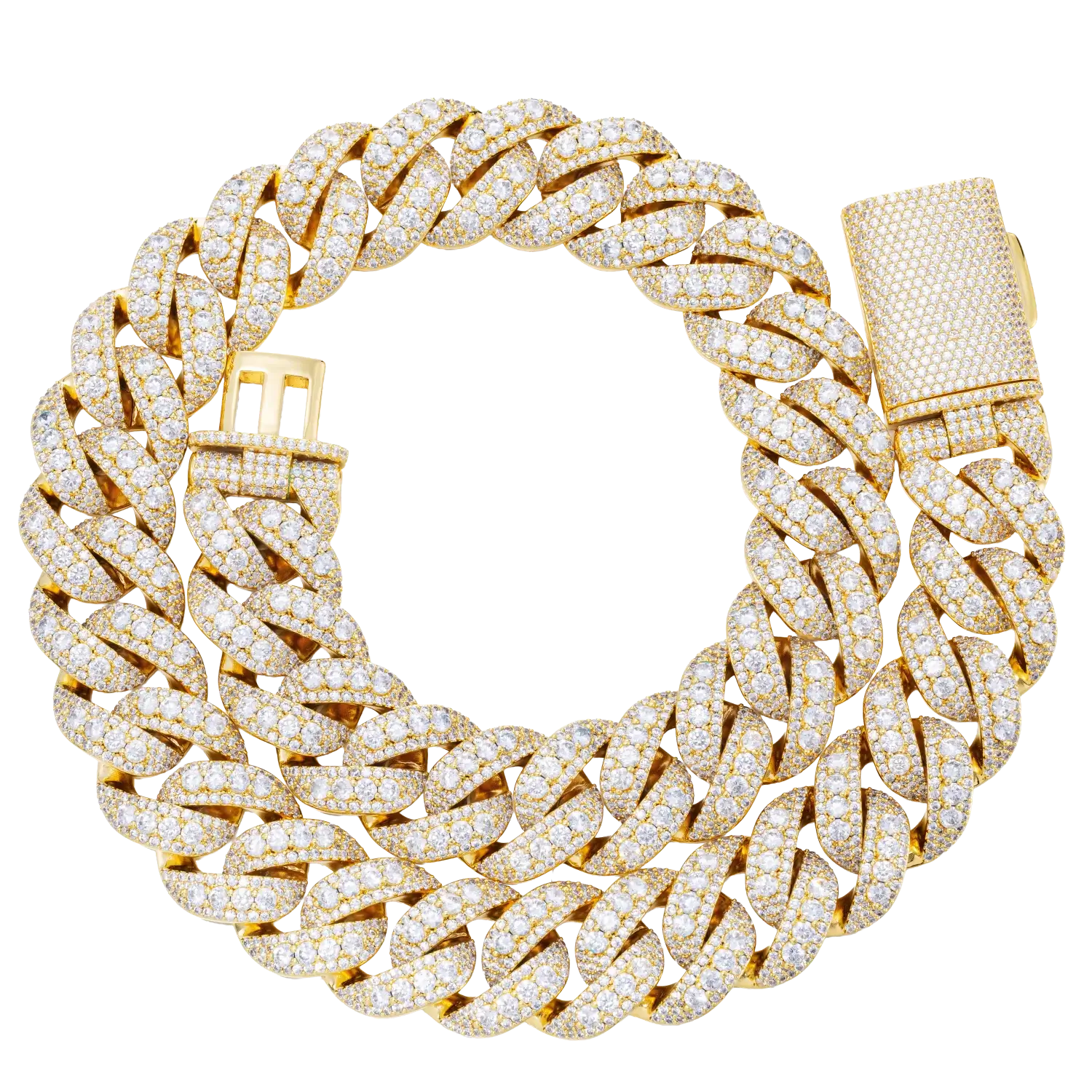 （CZ）20mm 25mm Bubble Cuban Link Chain